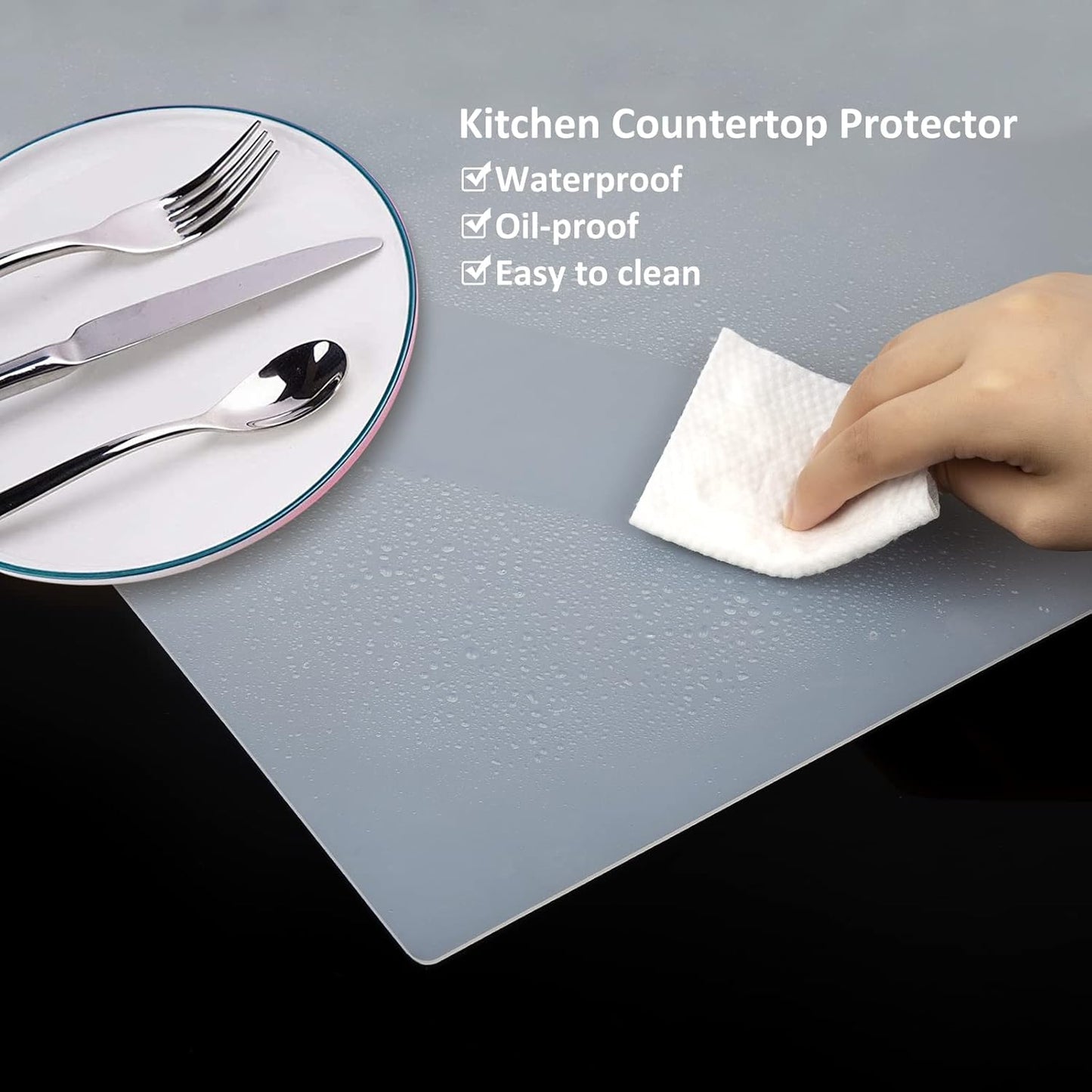 Silicone Mat Heat Resistant Mats for Countertop, Multipurpose Large Silicone Mats for Crafts Kitchen Workbench Size 48x24 inches Thick 2mm,Rolled Package,Translucent