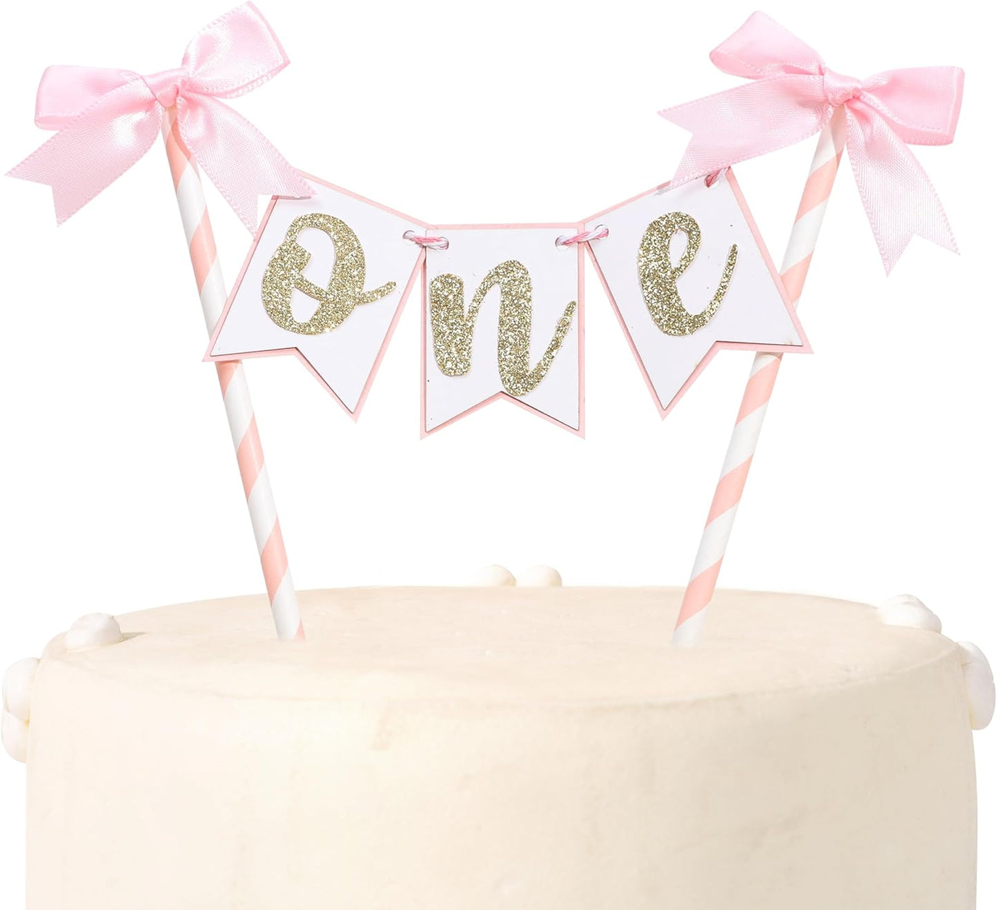 Pink Bow Ribbon Cake Topper - Bow Birthday Cake Topper,Coquette Themed Party Supplies,She's Tying The Knot,Bow 1st Birthday Cake Smash