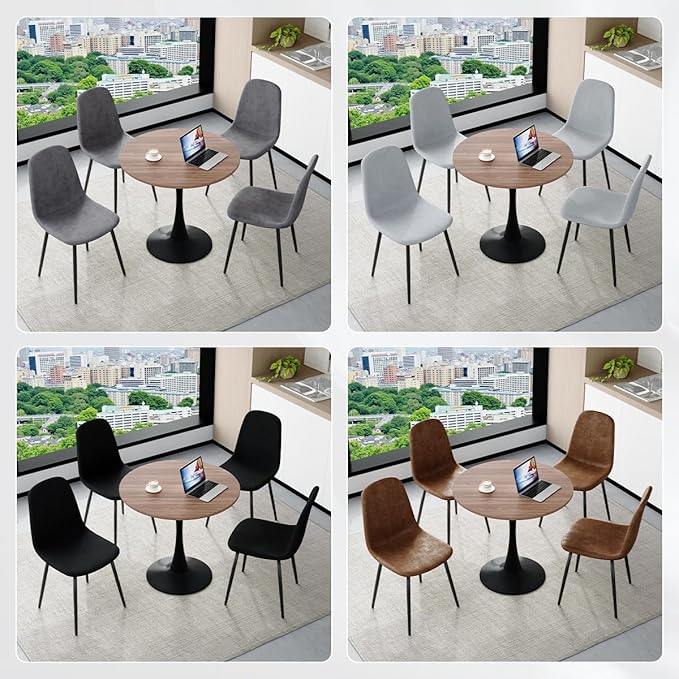 32" Round Dining Table Set for 4, Breakfast Table Set for 4, Round Kitchen Table and Chairs Set for Apartment,Break Room, Bistro,Living Hall, Small Space