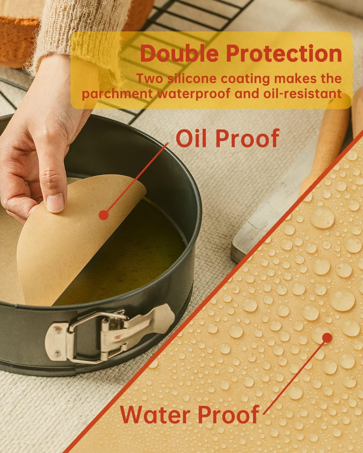 Katbite 200Pcs 10 Inch Parchment Paper Rounds, Unbleached & Non-stick, Precut Parchment Circles for Spring Pan, Storage/Freezing Hamburger Patties