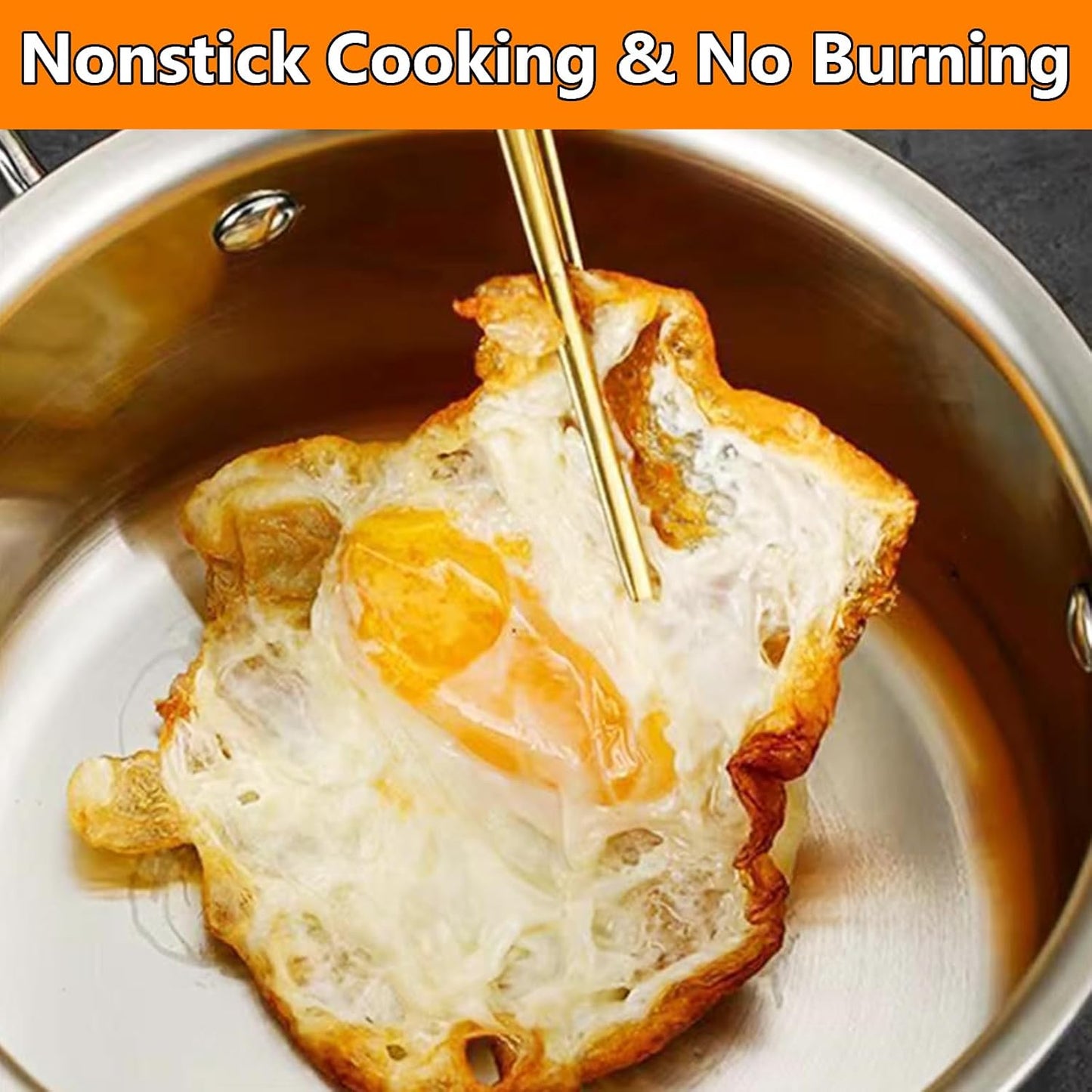 Stainless Steel Stock Pot with Visible Lid for Pasta, Soup, Spaghetti, Nonstick Thick Bottom Stockpot, Induction Pasta Pot Compatible with All Cooktops, Dishwasher Safe,4SETS