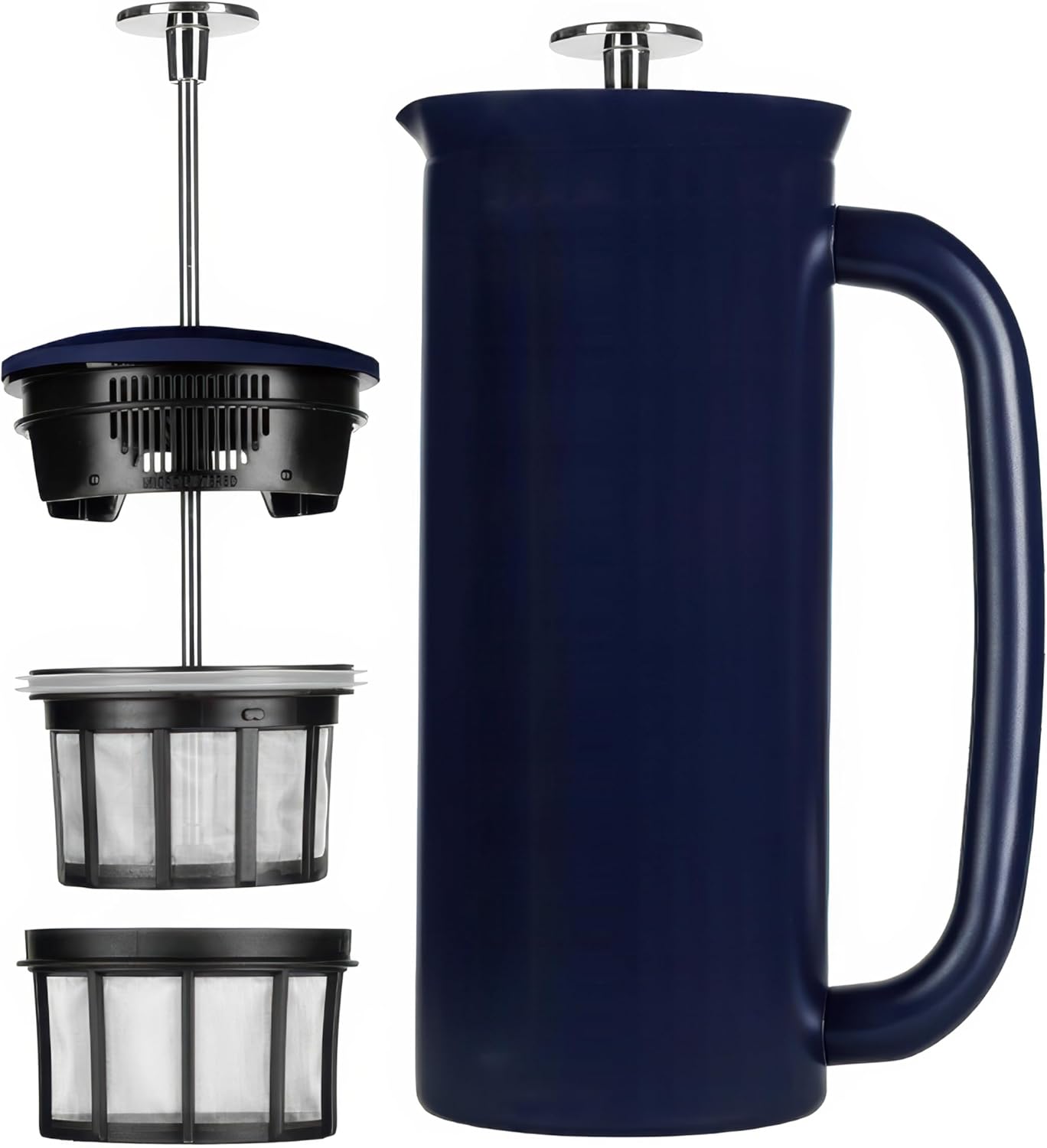 ESPRO P7 French Press Coffee Maker - Double-Walled Stainless Steel Insulated with Micro-Filter, 18 Ounces, Agean Blue