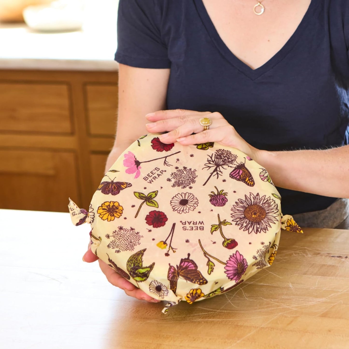 Bee's Wrap Vegan Beeswax Wraps for Food - Meadow Magic Cut to Size 14x52" Wax Paper Roll, Made in USA Reusable Waxed Paper & Bowl Covers, Organic Eco-Friendly Alternative to Aluminum Foil Plastic Wrap