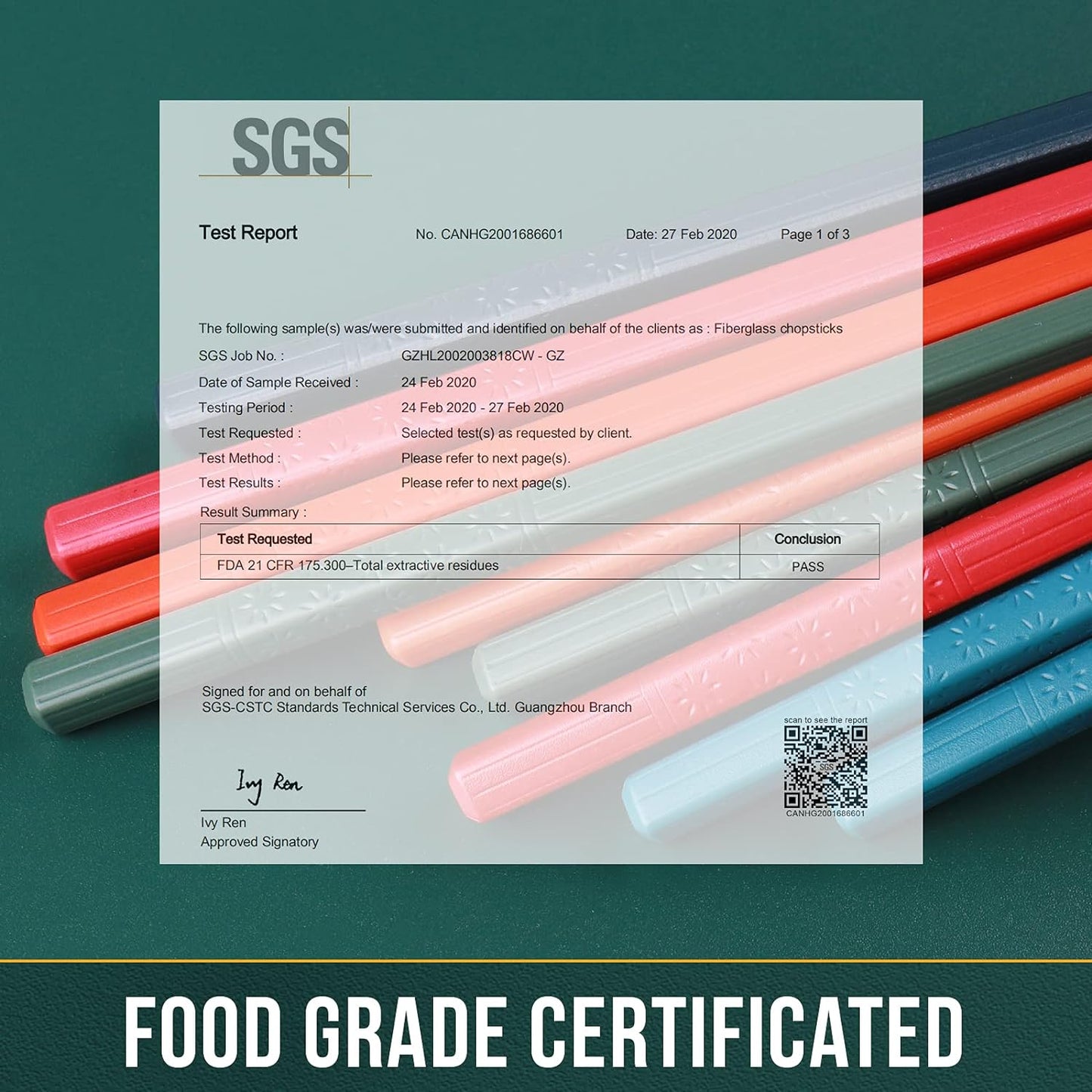 Chopsticks, GLAMFIELDS 5 Pairs Premium Reusable Multicolour Chopsticks for Sushi Japanese Matte Anti-slip Chop Sticks with Gift Case Lightweight Dishwasher Safe, 9.6 Inch