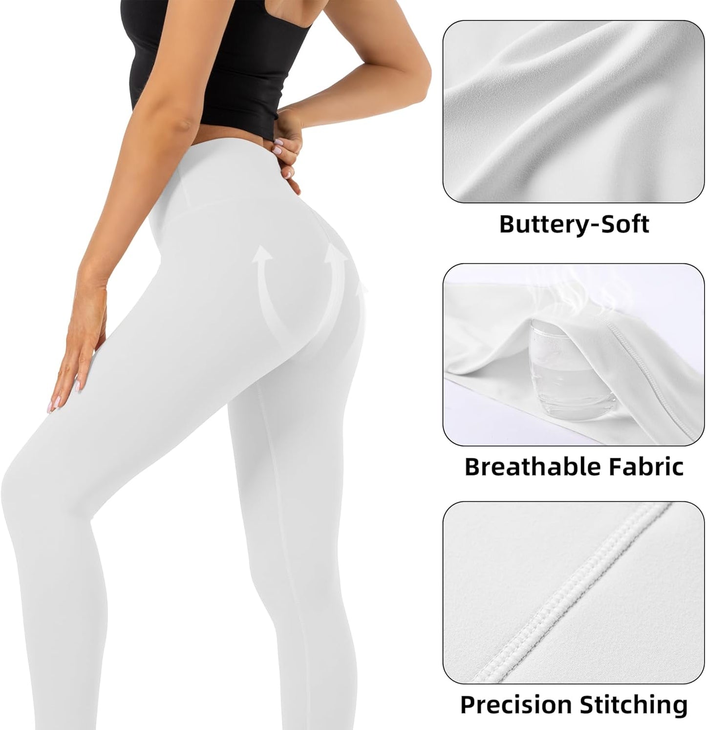 CHANAN High Waist Butt Lifting Leggings for Women Buttery Soft Breathable Yoga Pants with Hidden Pocket Tummy Control Gym