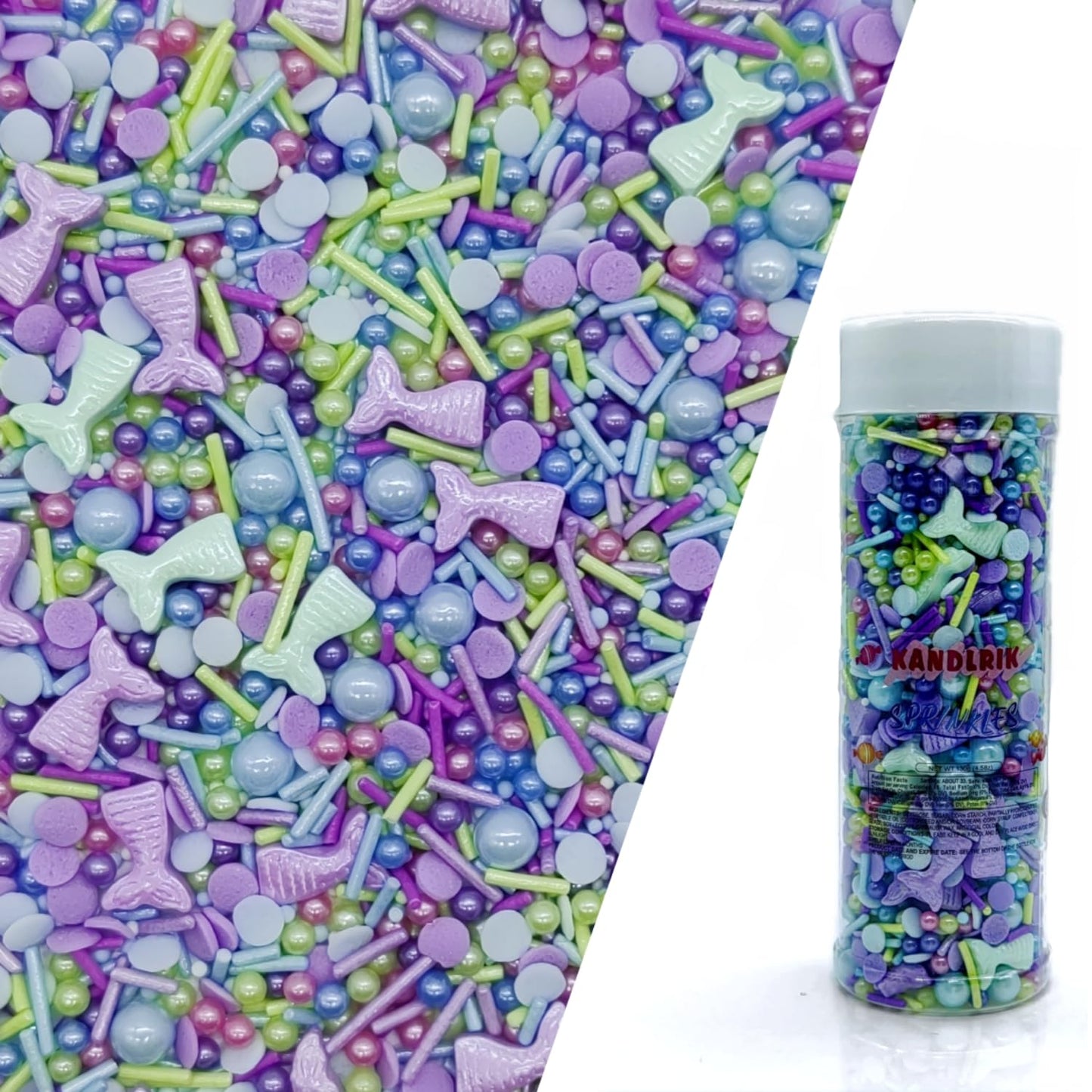 Fishtails Sprinkles Candy Mix Size Edible Pearls Cake Decorations Cupcake Toppers Cookie Decorating Perfect for Wedding Party Valentine Halloween Christmas Supplies 4.58OZ