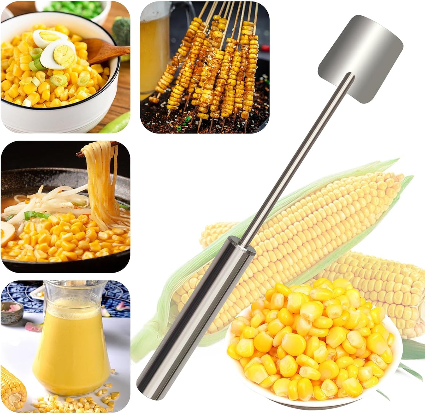 EGZ Corn Cob Peeler Peeler Easy Clean Corn Cob Stainless Steel Splitter Tool Suitable for Home Kitchen, Restaurant Chef, Picnic Lovers (bopidao-1)