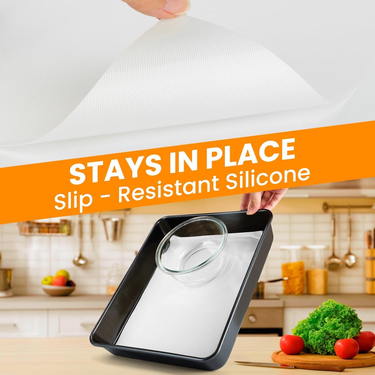 Cut to Size Silicone Baking Mat Roll, Food Grade Heat Resistant Silicone Baking Sheet, Silicone Liner for Baking, Reusable Freeze Dryer Mat Refrigerator Liners, No Slip Countertop Protector Mat