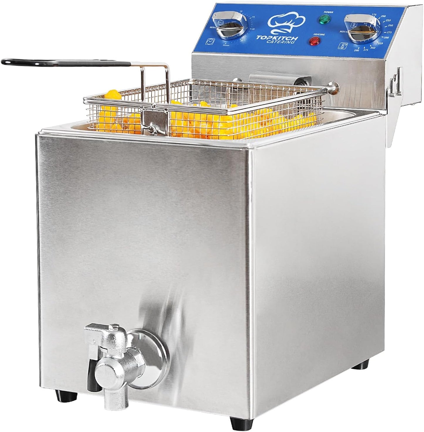 8.5Qt Electric Fryer with Oil Drain,30 Minutes Timer,Stretch forming oil tank,Lid and Solid Wire Mesh Basket,Medium Duty Commercial Electric Countertop Deep Fryers-120V,1800W