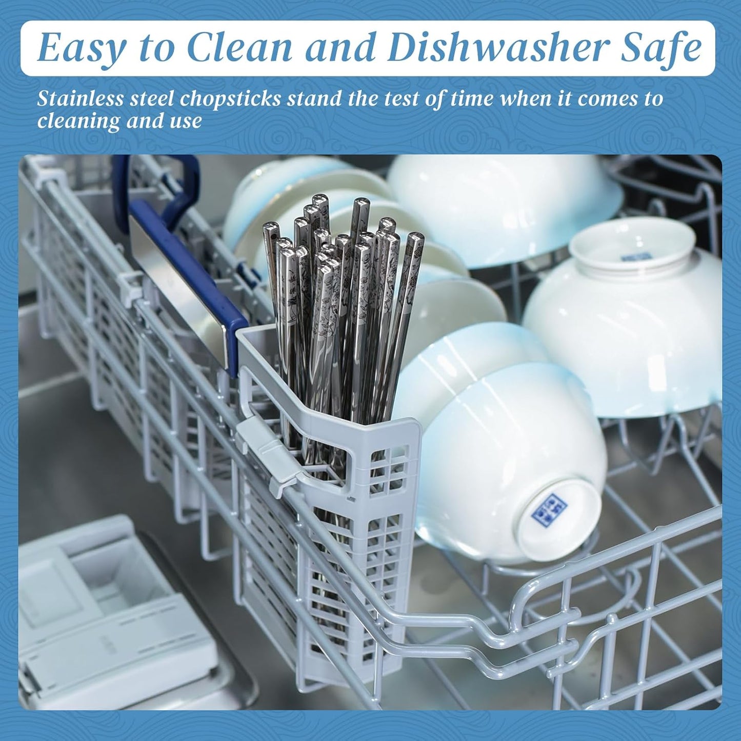 Stainless Steel Chopsticks, Titanium Plated Metal Chopsticks, 9.8" Premium Japanese Korean Color Laser Engraved Cooking Chop Sticks, Dishwasher Safe, Reusable, Anti-slip, Anti-scald, 2 Pairs Gift Set