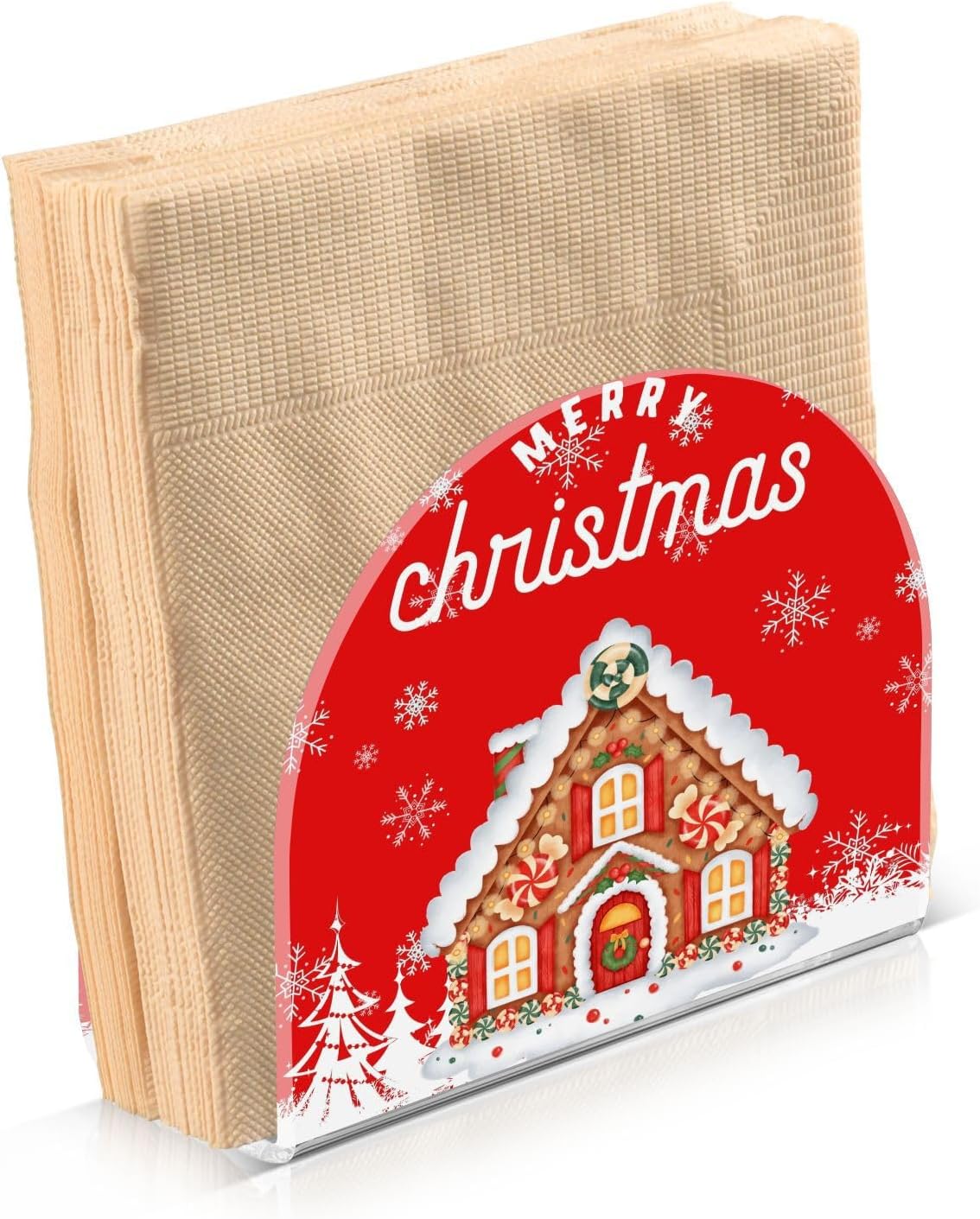 Christmas Cake House Napkin Holder for Table Paper Napkins Holder Acrylic Tissue Dispenser Kitchen Dining Room Bathroom Party Car Decor