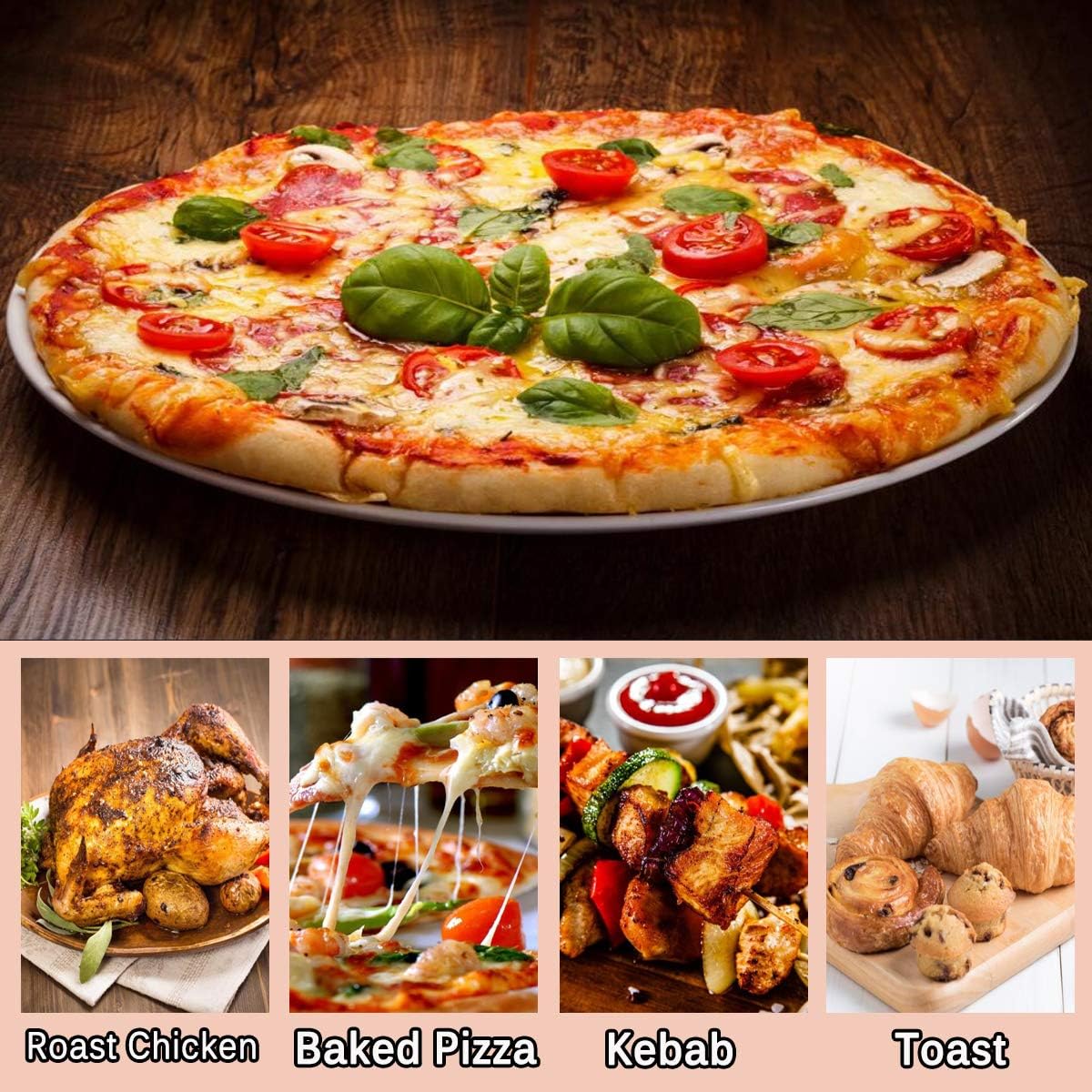 Onlyfire Pizza Stone for Oven BBQ and Grill, Thermal Shock Resistant, 14" x 16" Rectangular Large Bread Baking Stone, Heavy Duty Ceramic Baking Stone for Best Crispy Crust Pizza, Cookie and Cheese