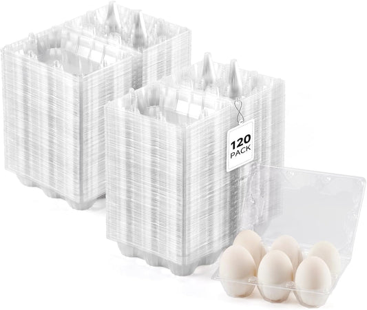120Pack Jumbo Egg Cartons Duck Egg Cartons Extra Large Egg Containers XL Egg Tray Holders for Home Ranch Chicken Farm, Commercial Business Market Display, 2x3 Grids