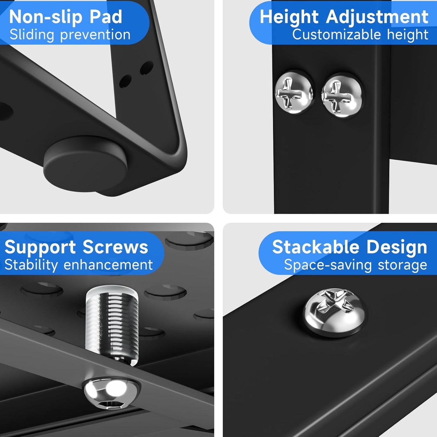 Expandable Kitchen Shelf Organizers, Kitchen Cabinet Organizer Stand Rack Organization for Countertop Cupborad Pantry, Black 1 Pack