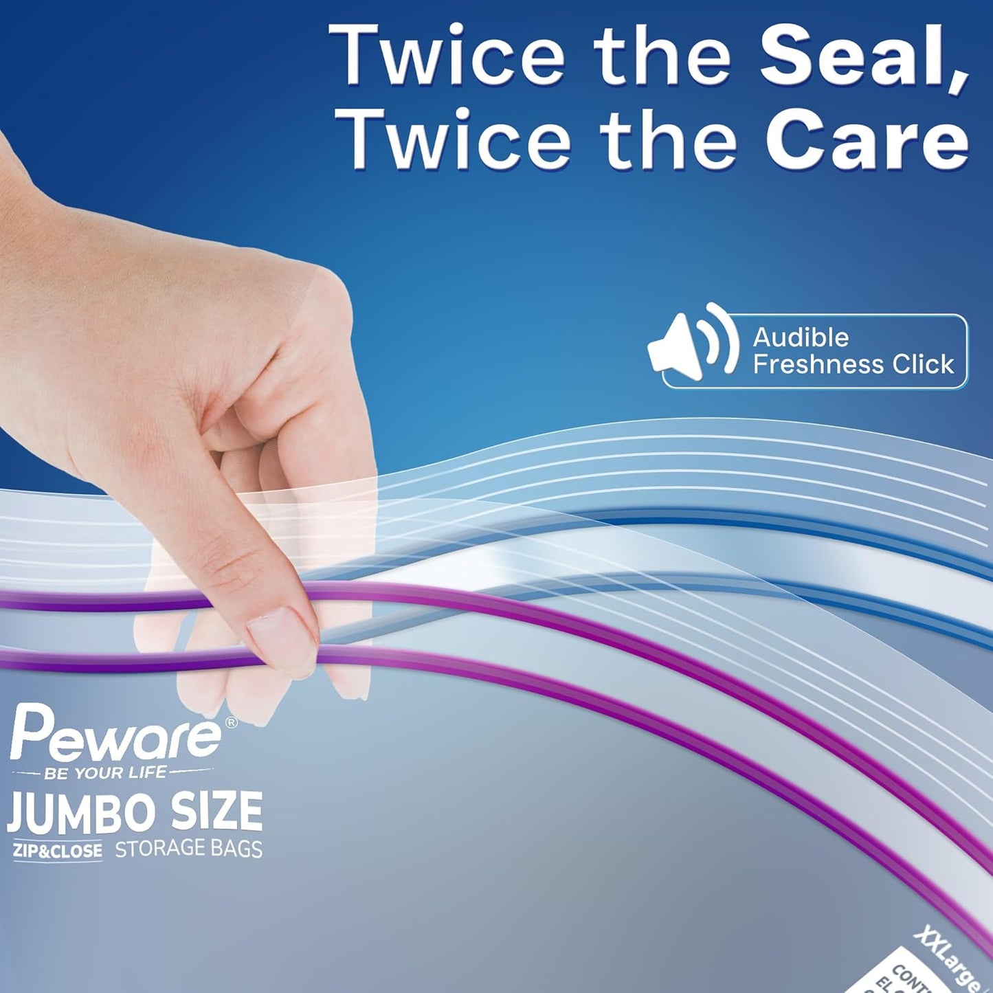 Large Storage Bags, 24"x32" Jumbo Plastic Bag, BPA Free, 20 Gallon 3XL Zipper Lock Baggies for Clothes Pillow Travel Moving - 50 Mega Bags