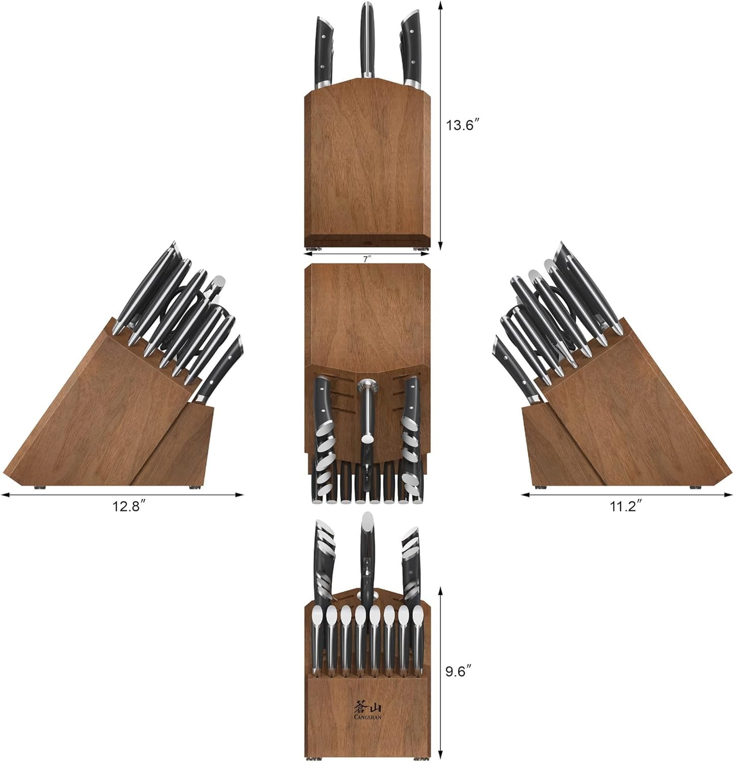 Cangshan HELENA Series German Steel Forged Knife Block Set (23-Piece, Black)