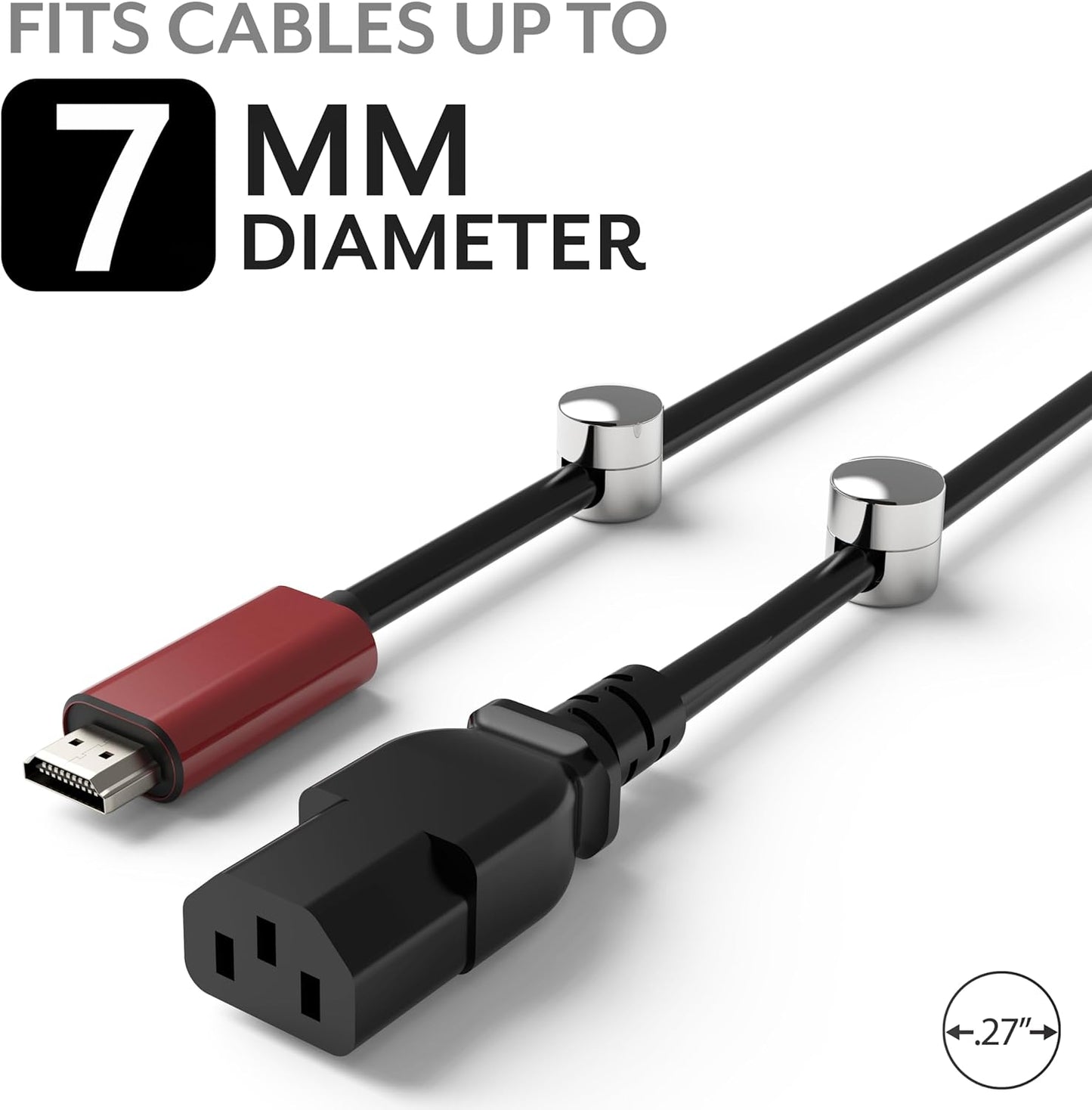 Cable Anchors for Desk Organization | Premium Aluminum Cord Organizers | Charger + Cable Management Clips for Home & Office | Stylish, Sturdy, & Functional | (3 Pack) (Silver)