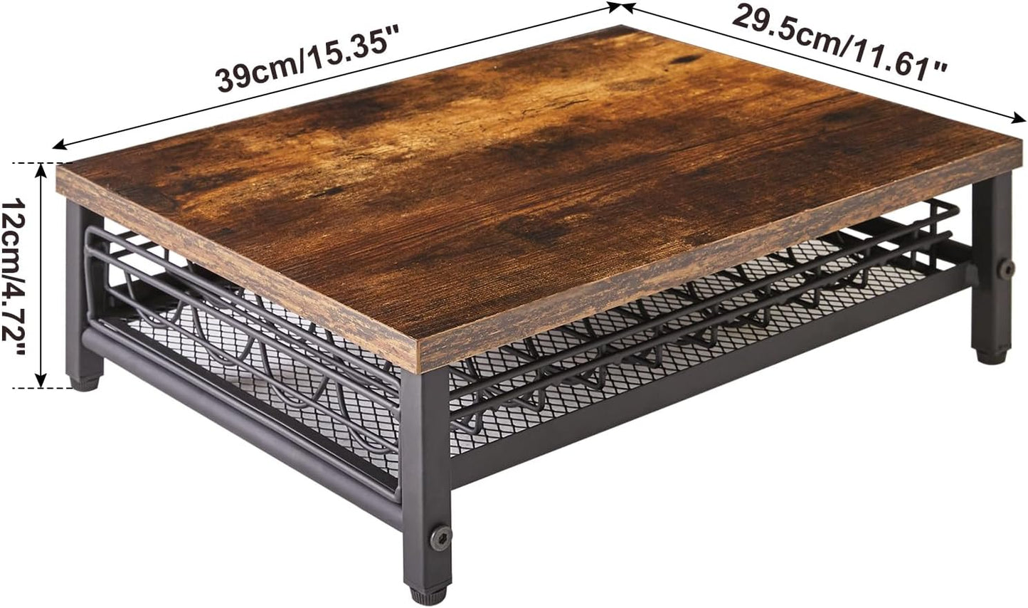 IBUYKE Coffee Pod Drawer Holder,40 Capsule Pods,Compatible for Nespresso Vertuo Pods,Wooden Top and Mesh Shelves,Home Kitchen Counter Coffee Bar Organizer, Rustic Brown,TCJ101H