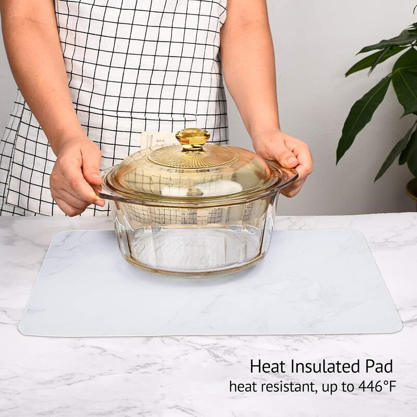 Gartful Silicone Mats for Kitchen Counter, Thicker 0.06", 25 x 17 inches Multipurpose Table Mat, Silicone Pad Desk Work Mat, Nonstick Nonskid Heat-Resistant Pad, Placemat, Translucent, 2PCS