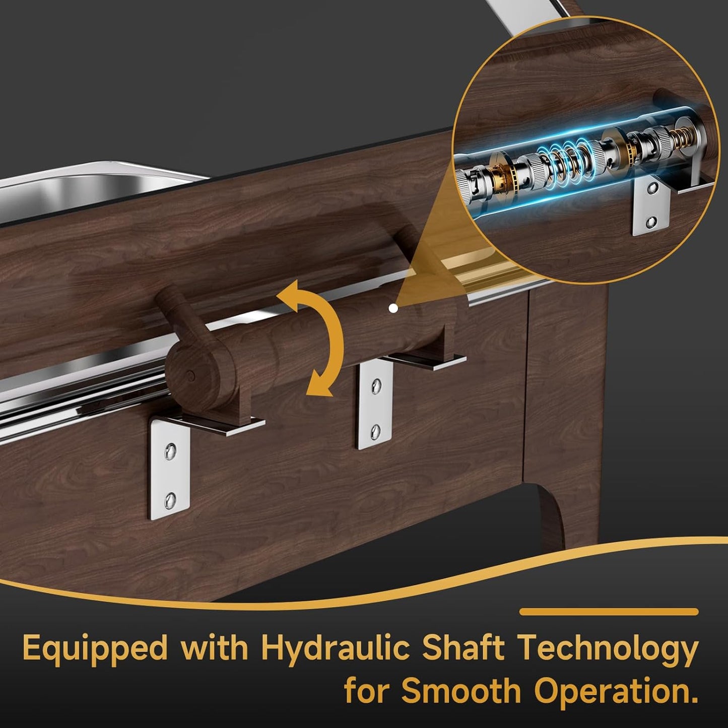 Chafing Dishes for Buffet, 9.5QT Square Stainless Steel Chafing Dish with Transparent Hydraulic Lid, 304 Food Pan, Buffet Warmer for Parties and Events (Wood Color)