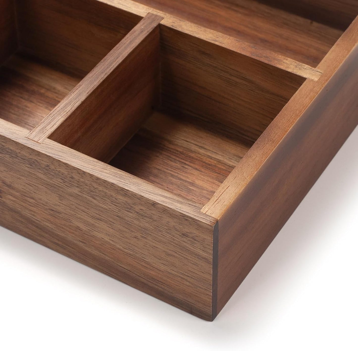 Tea Bag Holder, Acacia Wood Tea Bag Storage Organizer, Tea Candy Basket, Sugar Packet Organizer, Coffee Station Condiment Organizer