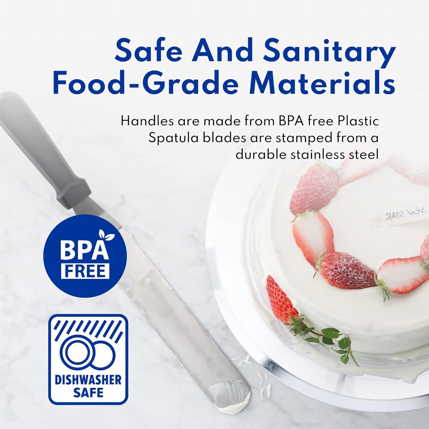 New Star Foodservice 38132 Angled Icing Spatula, 14-Inch Blade, 19-Inch Overall, Silver