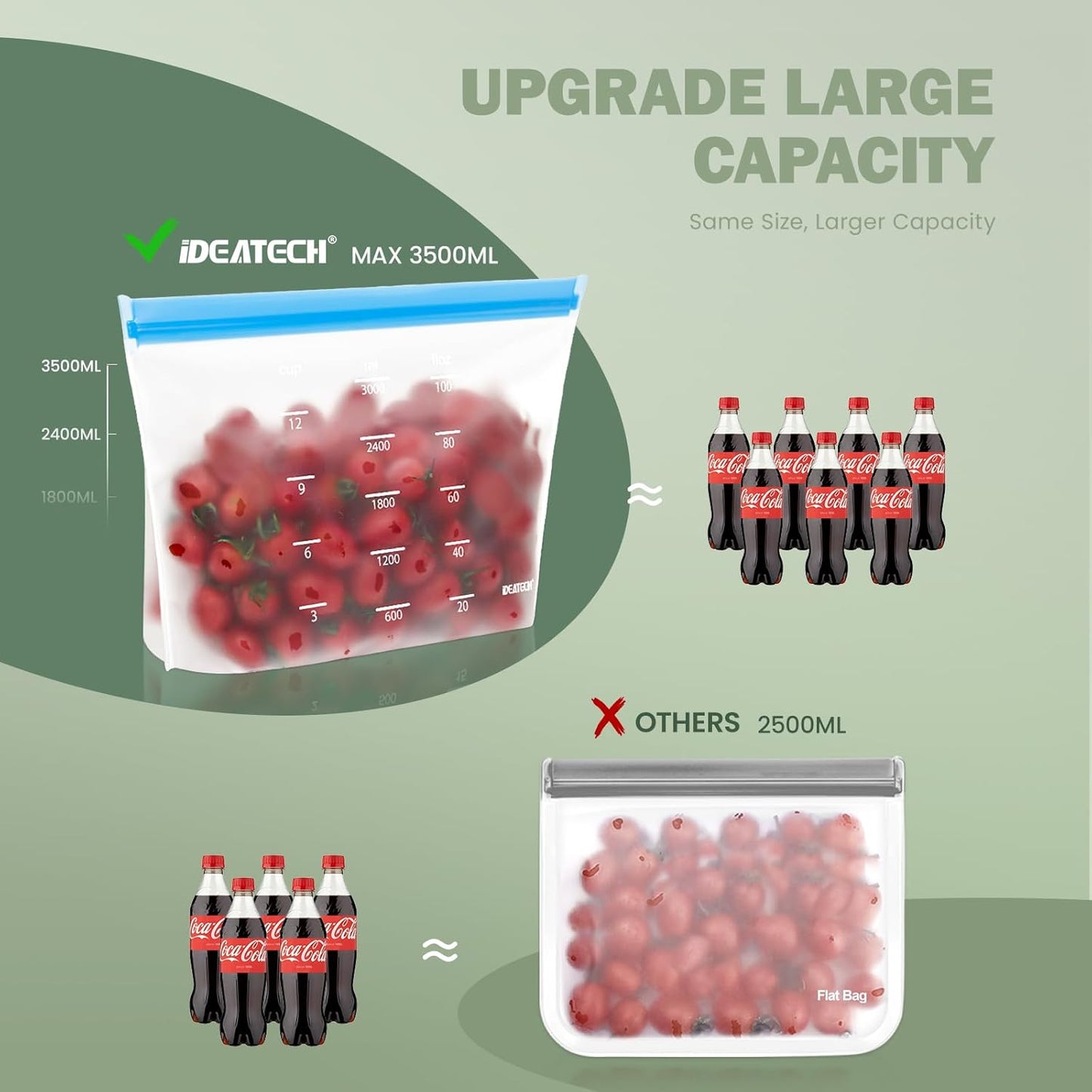 Dishwasher Safe Reusable Storage Bags Stand Up - BPA Free Reusable Sandwich Bags - Leakproof Gallon Freezer Bags, Silicone Food Storage Bags - Multicolor 3 Gallon + 3 Sandwich + 3 Snack Bags