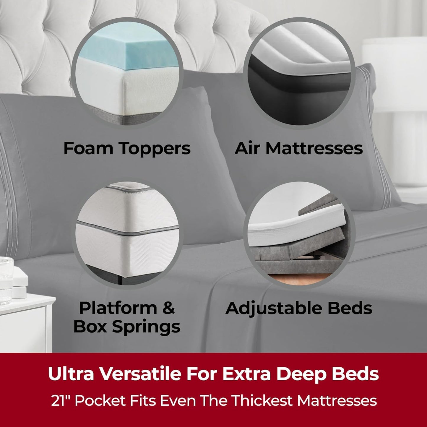 Mellanni Extra Deep King Sheets - 4 PC Iconic Collection Bedding - Hotel Luxury, Ultra Soft, Cooling Bed Sheets - Wrinkle, Fade, Stain Resistant (King, Black)