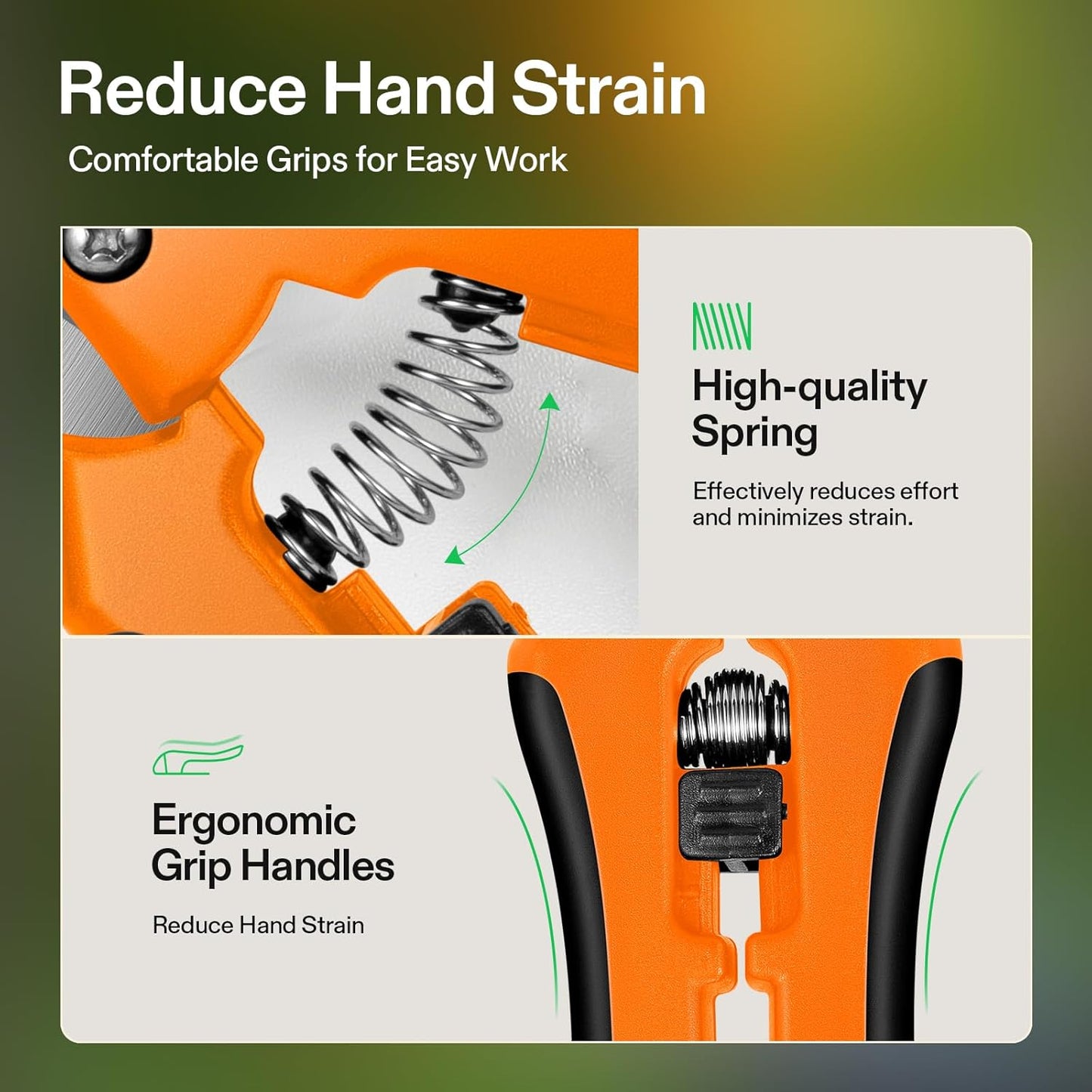 VIVOSUN 12-Pack 6.5 Inch Gardening Scissors Hand Pruner Pruning Shear with Straight Stainless Steel Blades Orange