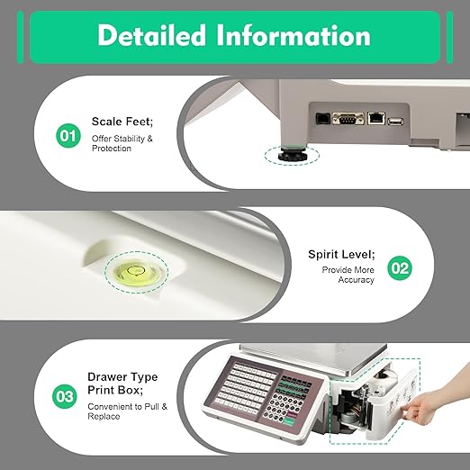 Electronic Price Computing Scale, 66LBS Electronic Price Computing Scale Pole Display for Retail Store, Kitchen, Restaurant Market, and Farmer