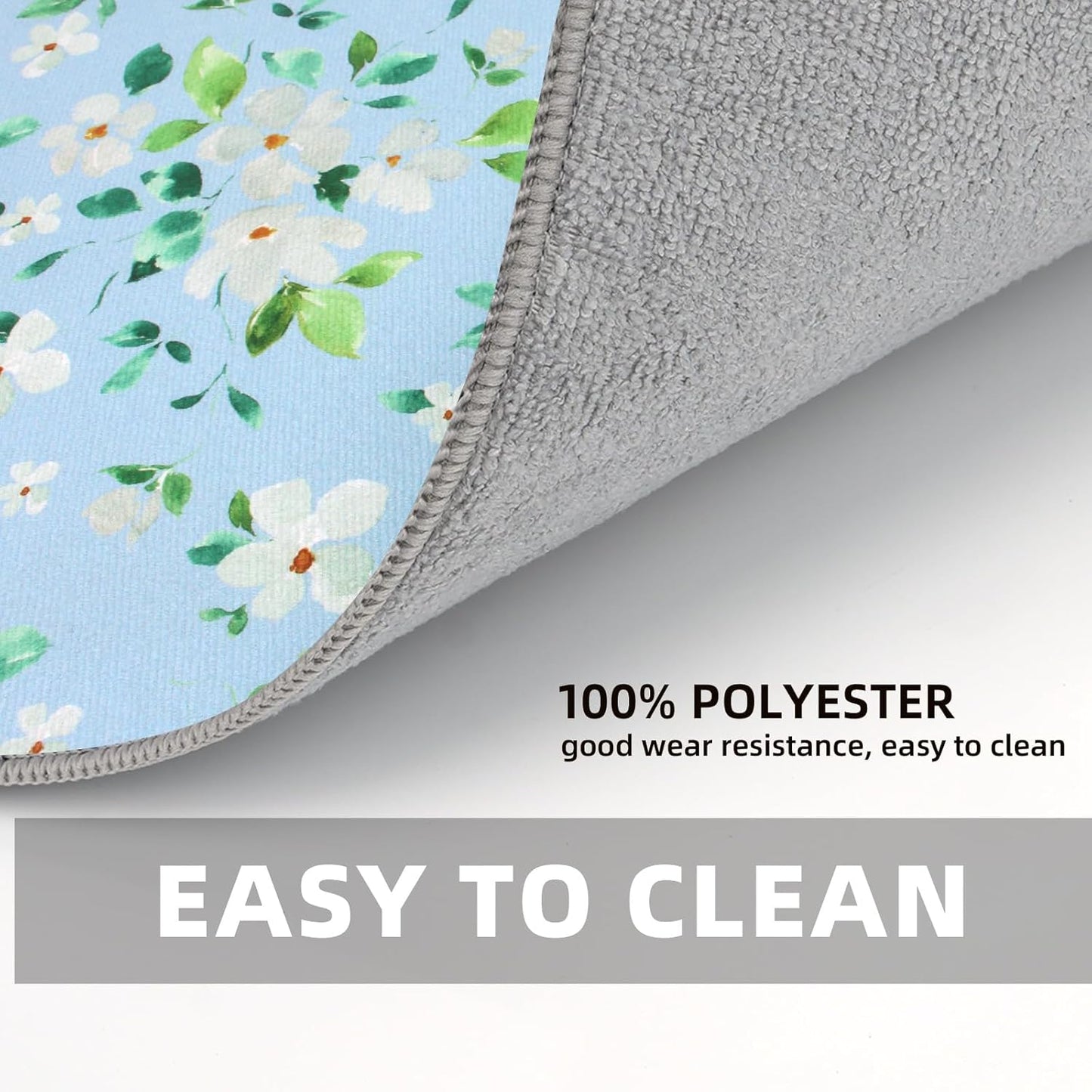 2 Pack Jasmine Dish Drying Mats For Kitchen Counter, Floral Print Dish Drying Mat - 20x15 inches, Absorbent Kitchen Counter Drying Mat, Dish Mat, Fast Drying