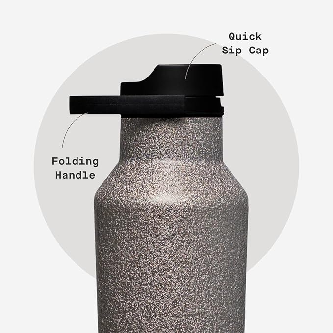 Corkcicle Sport Canteen - Keeps Drinks Cold 25 Hours - Stainless Steel Water Bottle - Triple-Insulated - Spill-Proof - Summer Drinkware Gift - Keeps Drinks Ice Cold - 20 oz - Steel Shadow