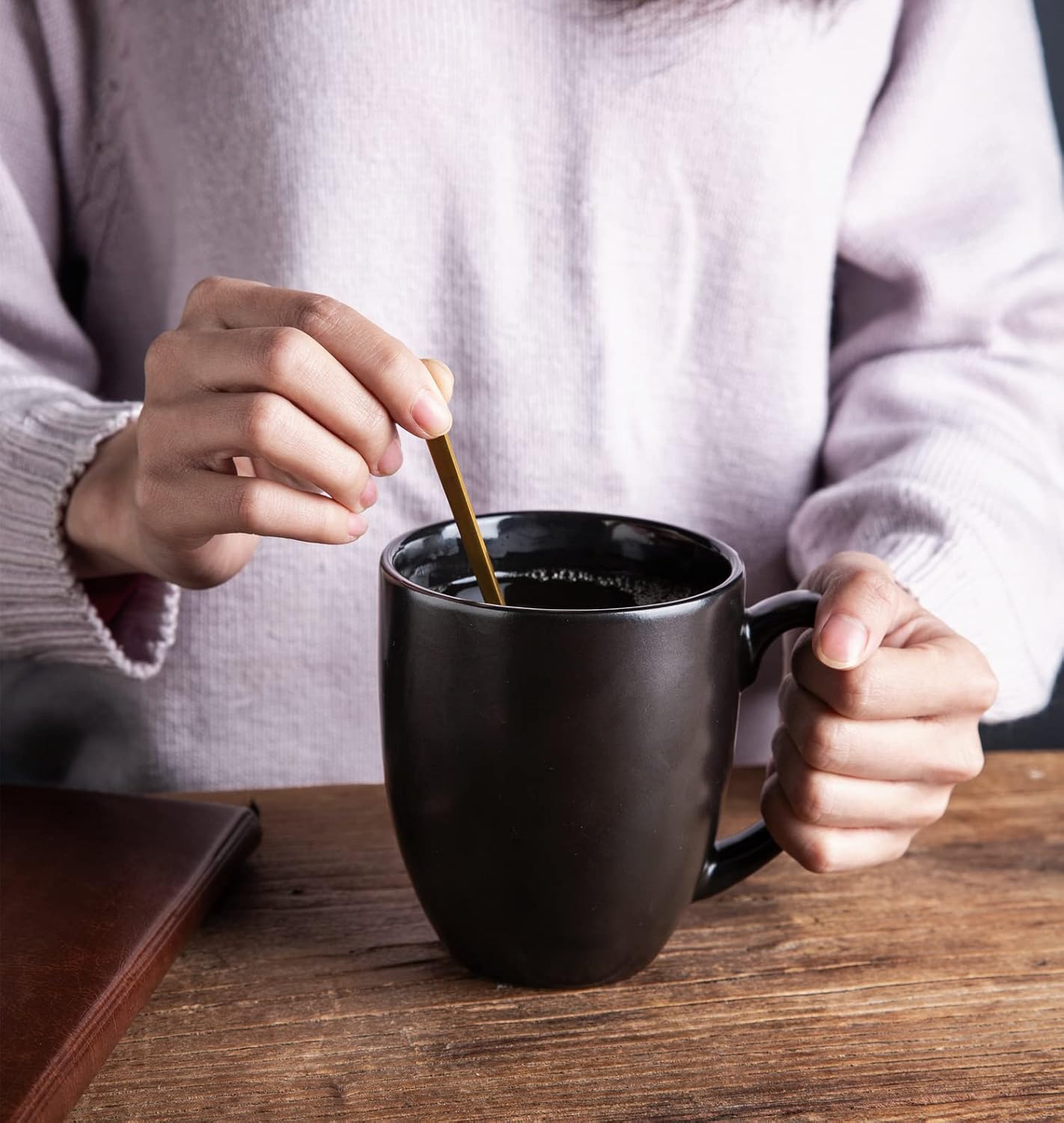 AmorArc 16oz Coffee Mugs Set of 6, Large Ceramic Coffee Mugs for Man, Woman, Dad, Mom, Modern Coffee Mugs Set with handle for Tea/Latte/Cappuccino/Cocoa. Dishwasher&Microwave Safe, Multi-Color