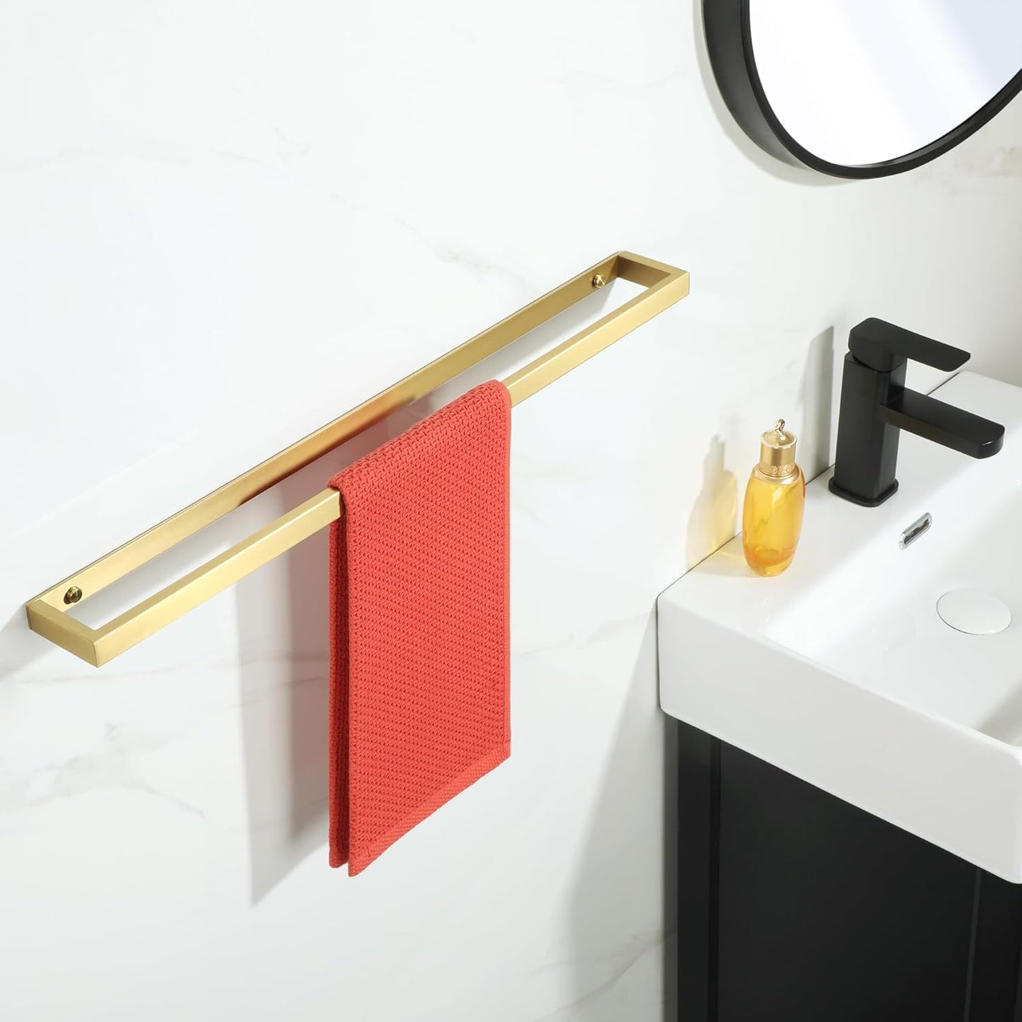 Alise Bath Towel Bar,Towel Holder Towel Rack Towel Hanger for Bathroom Wall Mount,24 Inch SUS304 Stainless Steel Towel Rail,Brushed Gold,GJF060-G