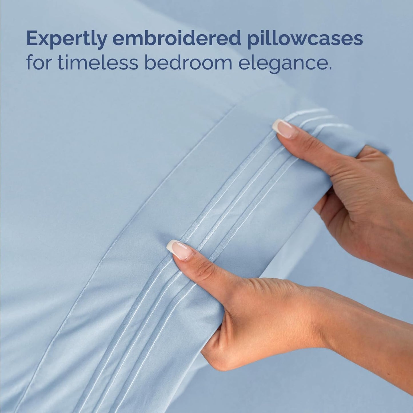 Twin Size 3 Piece Sheet Set - Comfy Breathable & Cooling Bed Sheets Set - Hotel Luxury Bedding for Women, Men, Kids, Teens, Boys & Girls - Deep Pockets, Soft and Wrinkle Free - Oeko-Tex - Light Blue