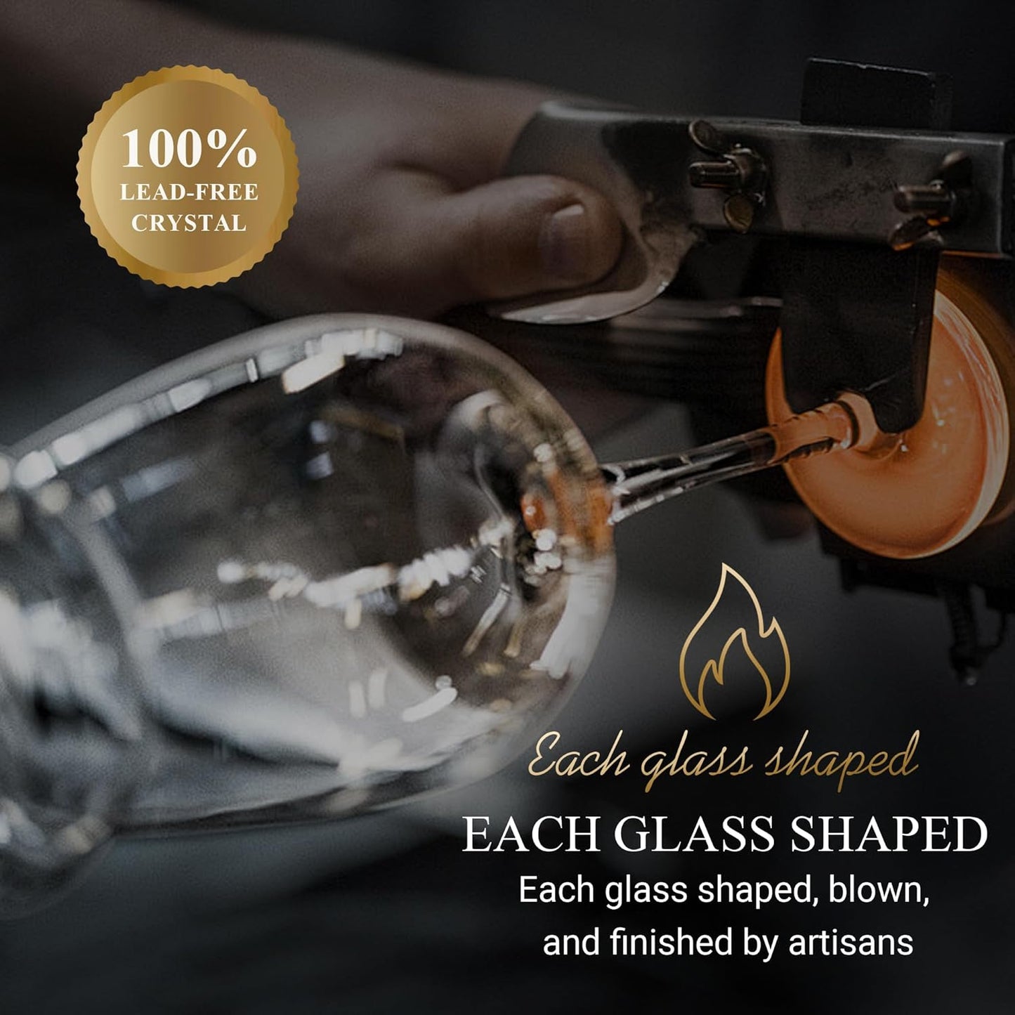 MICHLEY Square Crystal Wine Glasses Set of 2-15.5 oz large Long Stem Glassware Red/White Glasses Drinkware Perfect Gifts for Women, Wedding,Birthday Decorations