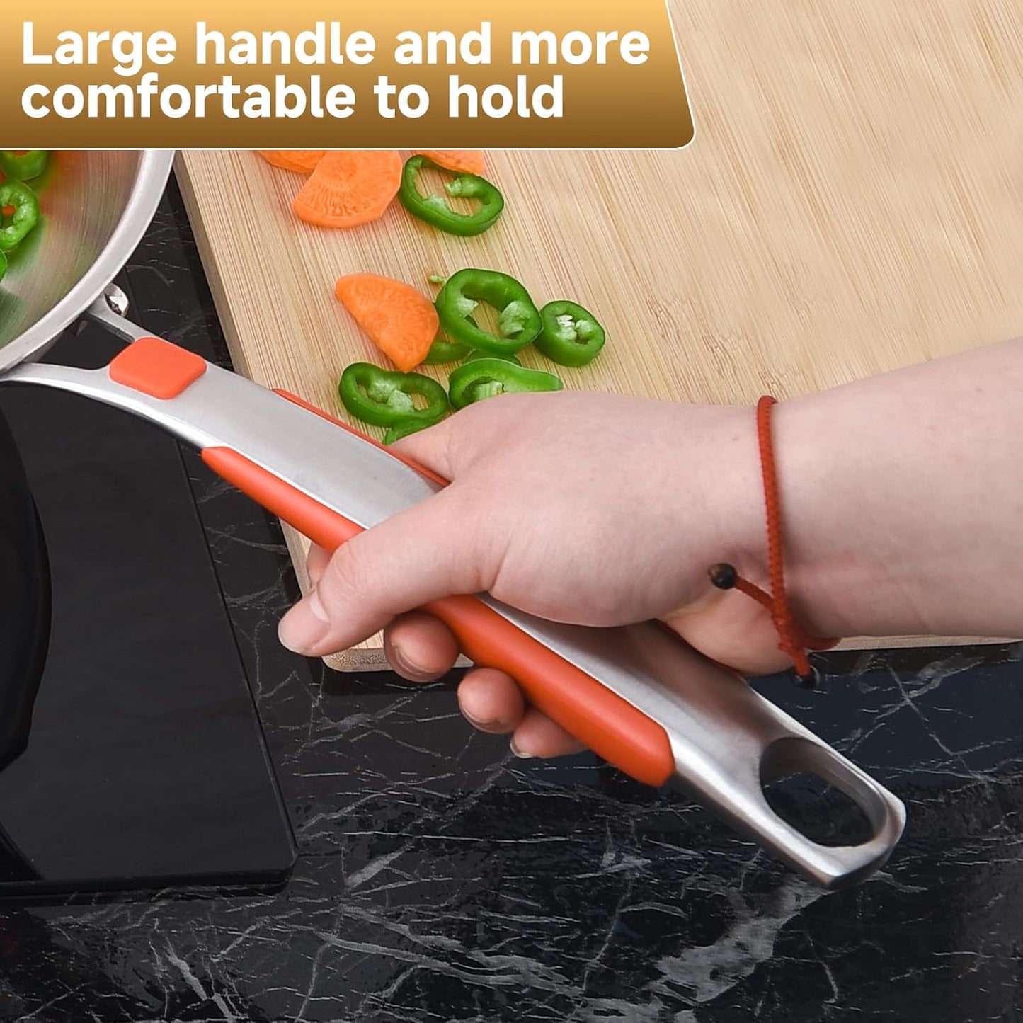 Inqibee 10 Inch Tri-Ply Stainless Steel Frying Pan with Lid,Skillet,Induction Cooking Pan,Heavy Duty and Dishwasher Safe,Detachable Handle