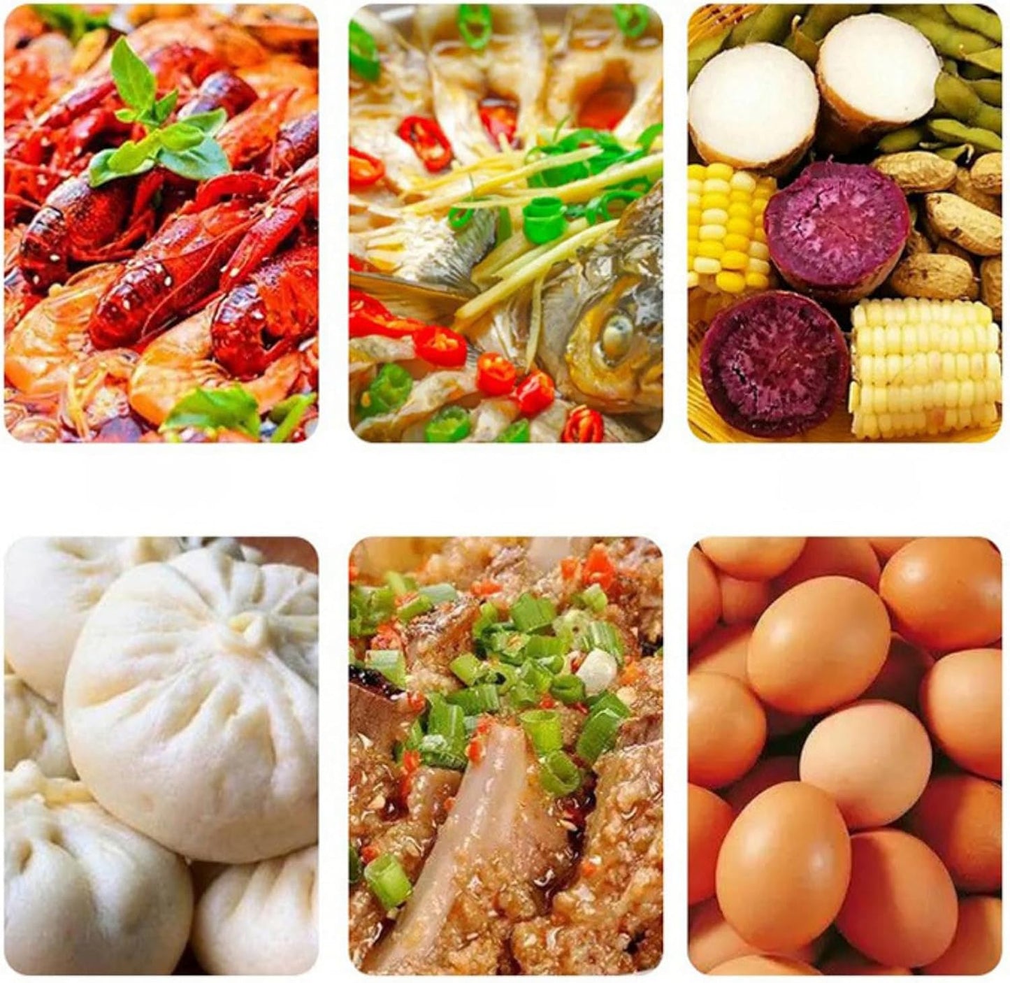 Bamboo Steamer Set - 10 Inch Dumpling Steamer Basket with Lid & 7-Piece Kit - Natural Steam Basket for Pots Stovetop Cooking