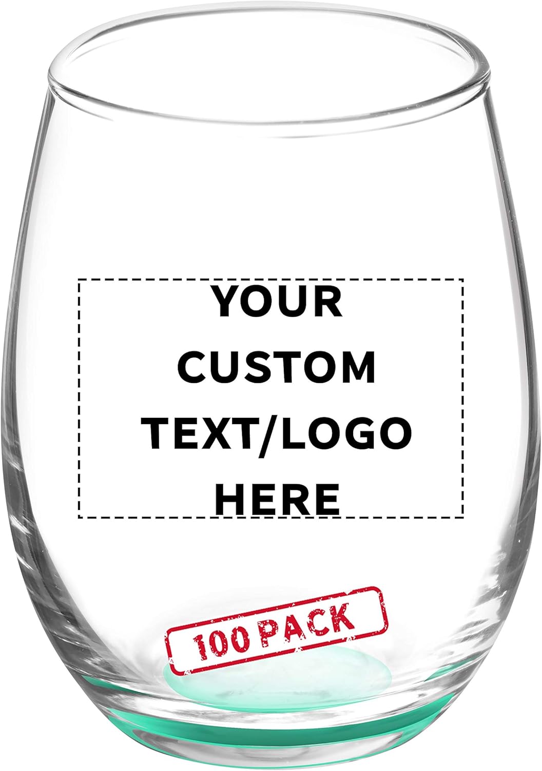 Custom Stemless Wine Glasses by ARC 5.5 oz. Set of 100, Personalized Bulk Pack - Perfect for Hotel, Bar, Restaurant or Lounge - Green