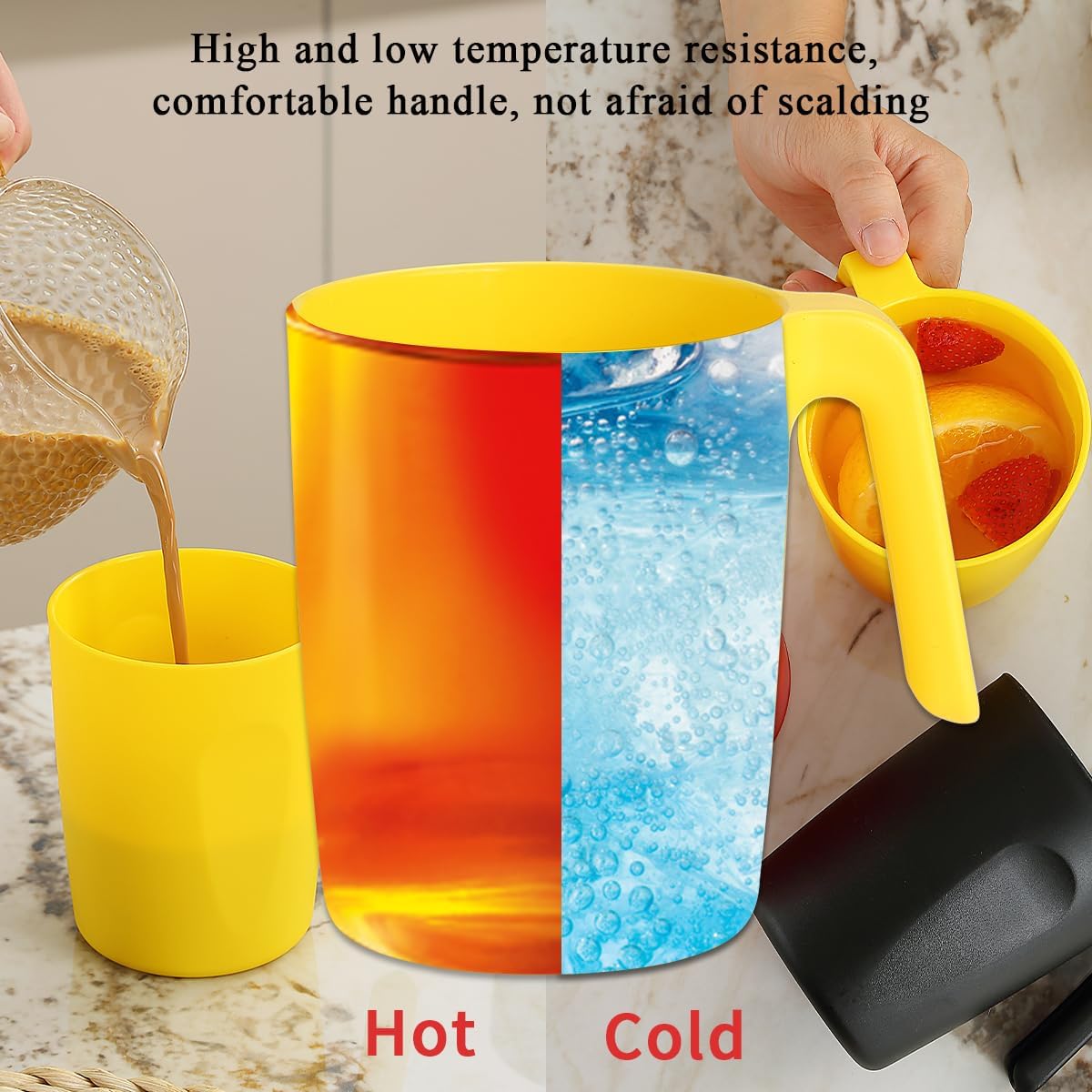 Kyraton Plastic Mug Set 12 Pieces, Mutil Color Unbreakable And Reusable Light Weight Travel Coffee Mugs Espresso Cups Easy to Carry And Clean, Dishwasher Safe