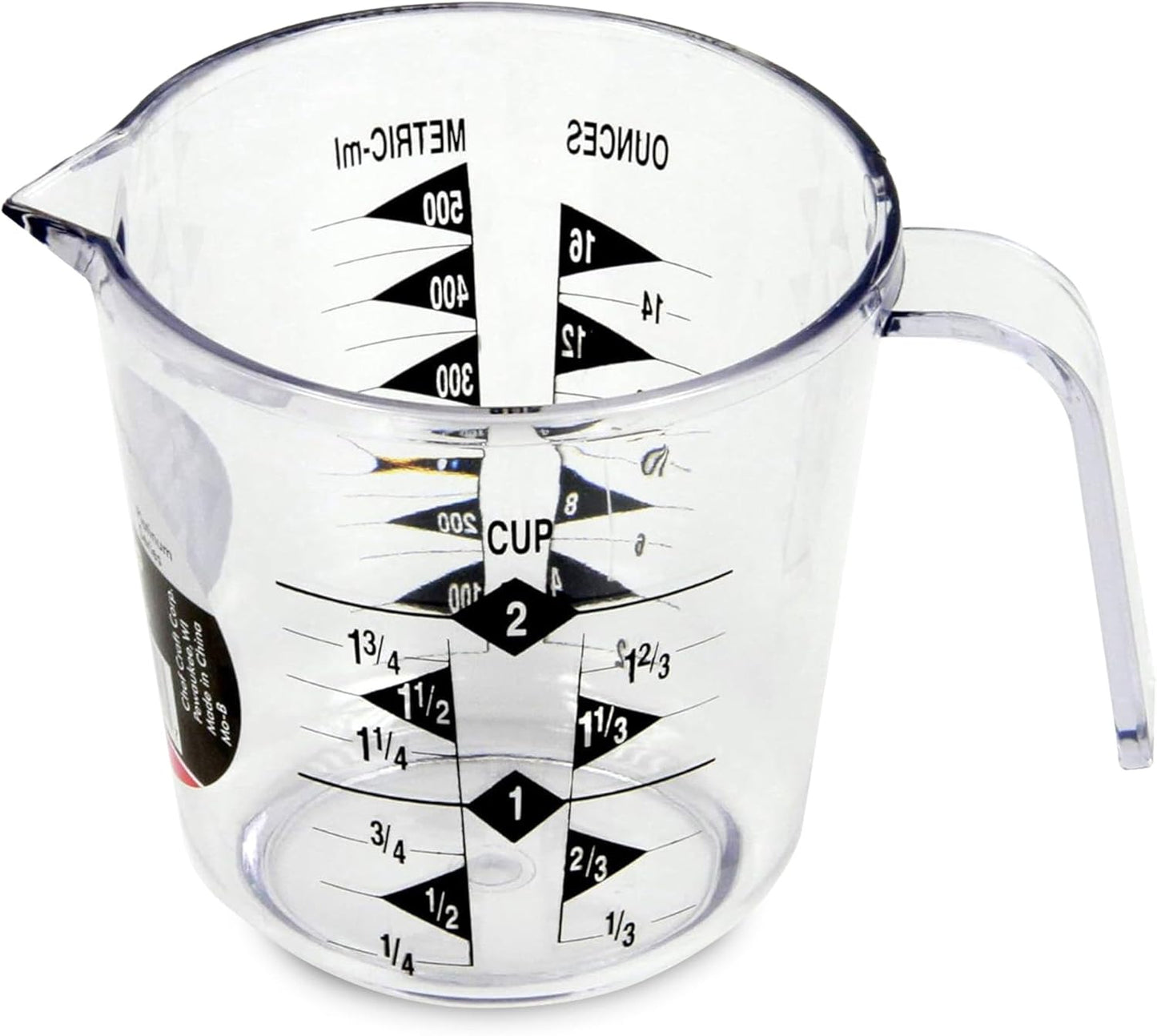 Chef Craft Select Plastic Measuring Cup, 2 Cup, Clear