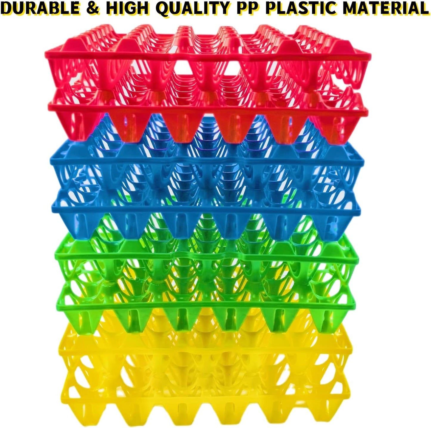 8-Pack Plastic Egg Tray Egg Crates 30-Egg Flats for Home Chicken Farmers, Stackable Egg Cartons Hold Multiple Eggs, Great for Storing, Sorting, and Shipping Eggs, Durable and Reusable