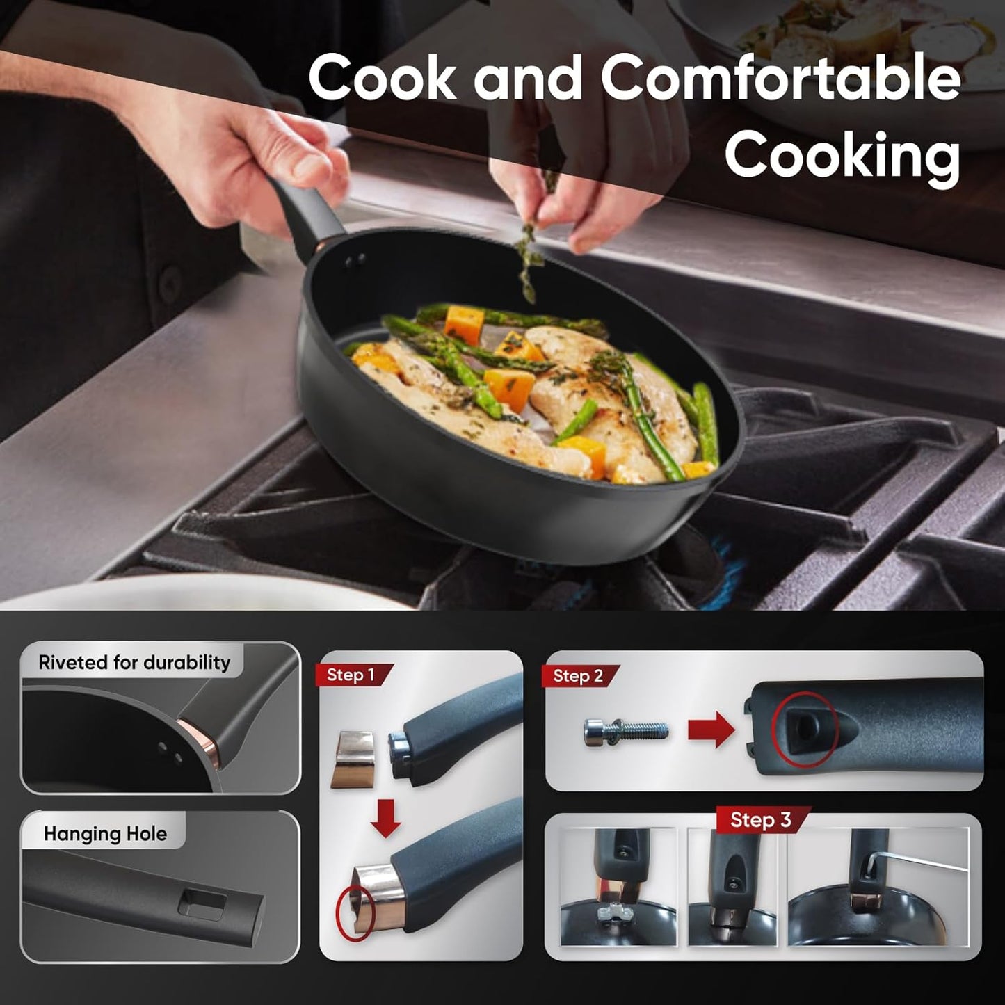 Saucepan for Cooking (FRY PAN (Titanium), 12 inch)