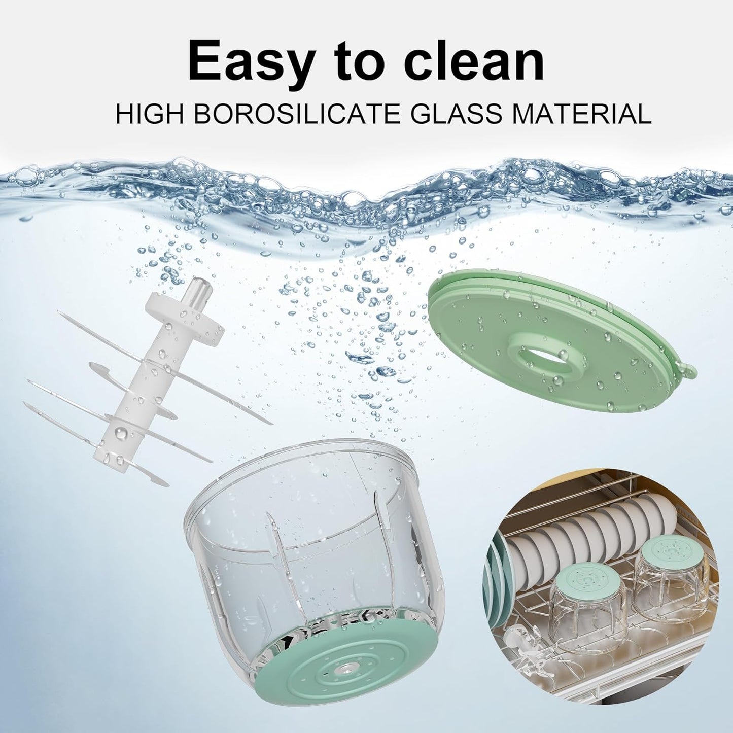 Baby Food Maker, Green Baby Food Blender, 10oz Baby Food Puree Maker, Food Processor for Baby Foods Fruit Vegetable Meat, 10-Second Quick Soft Food Prep for Baby