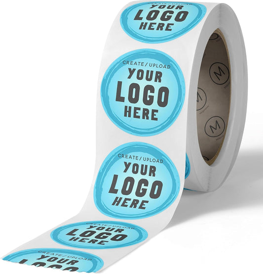 Custom Stickers Label Rolls, Build Your Own Stickers/Labels Any Design Premium Gloss BOPP Sticker, Personalized for Business Logo, Printed Sticker Labels 50+