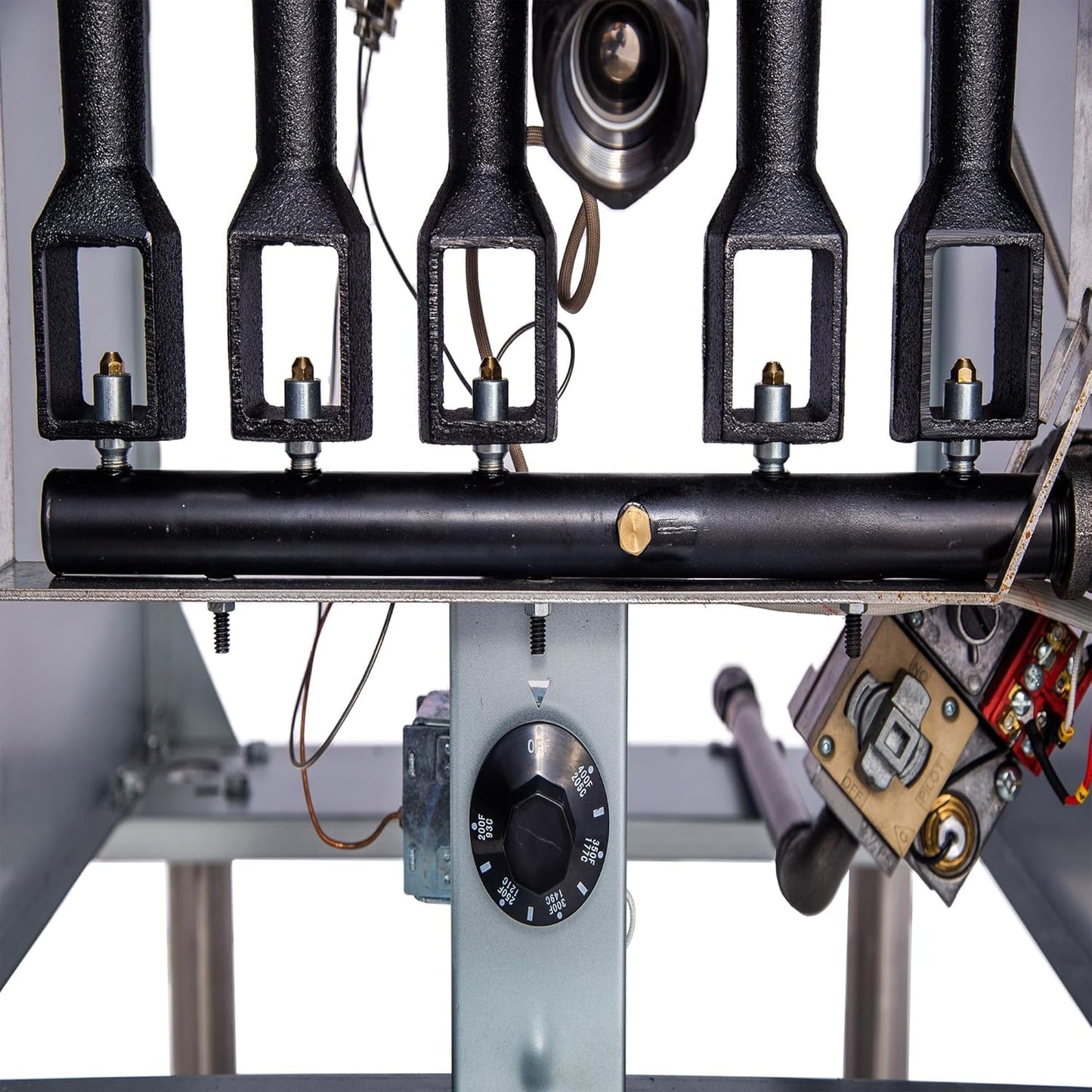 CLIVIA Liquid Propane Deep Fryer, Commercial Floor Fryer with 2 Baskets, 75 lb. Oil Capacity with 5 Burners, Total 150,000 BTU Propane Fryer for Restaurants