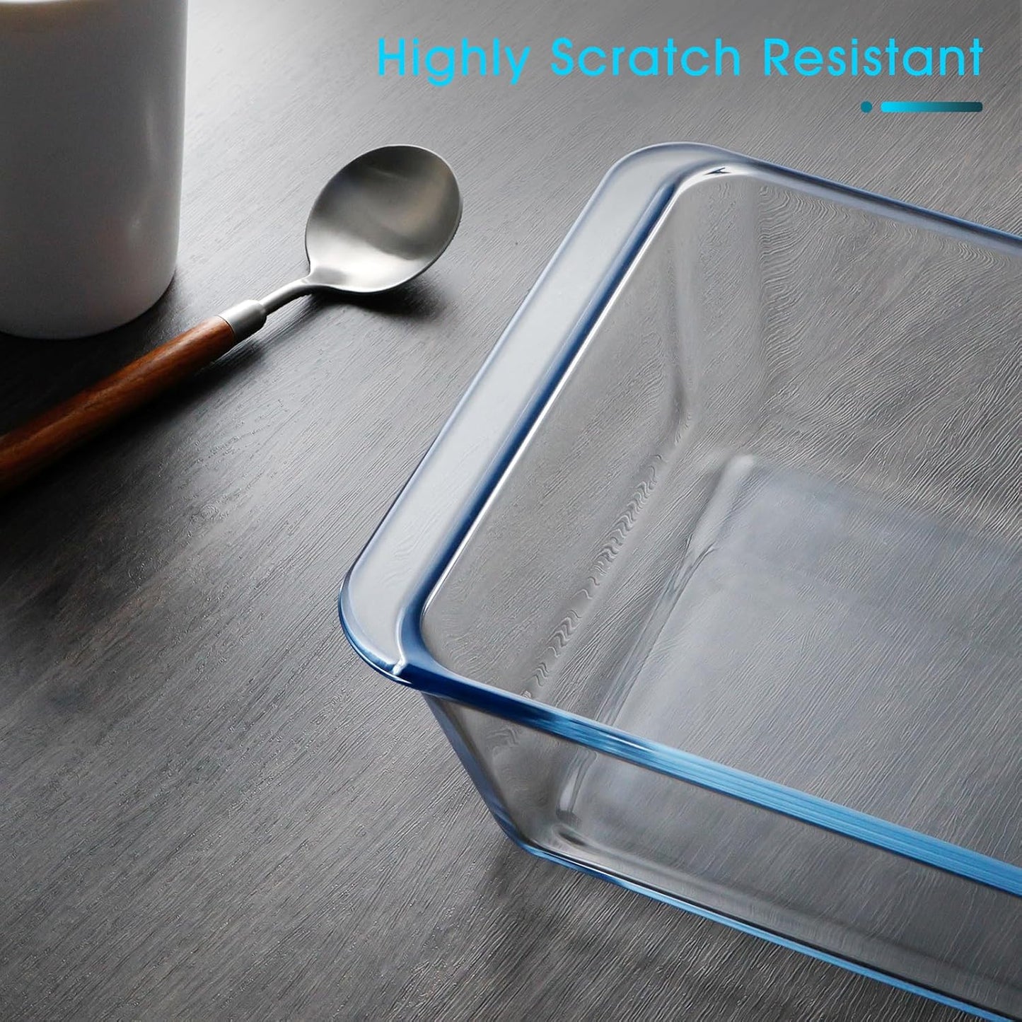 NUTRIUPS 3.7QT Deep Glass Baking Dish,(11.5×8inches）Large Glass Baking Pan,Rectangular Lasagna Pan,Glass Casserole Dish,Microwave & Oven Safe