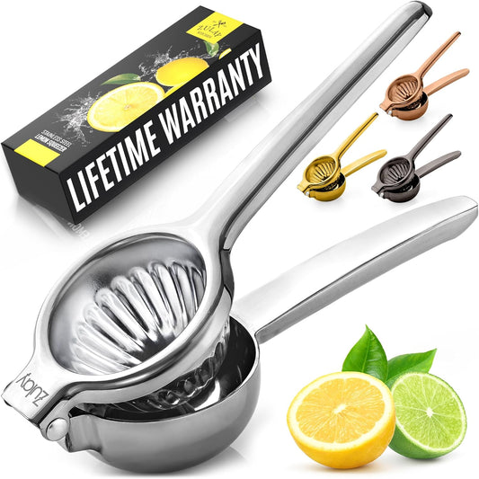Lemon Squeezer Stainless Steel with Premium Quality Heavy Duty Solid Metal Squeezer Bowl - Large Manual Citrus Press Juicer and Lime Squeezer Stainless Steel - by Zulay Kitchen