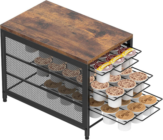 NANANARDOSO Coffee Pod Holder For Counter, 3 Tier Coffee Pod Drawer for Keurig Pod Storage Drawer Holder, 54 Capacity Pods Storage Organizer Cups Capsule with Sliding Baskets for Coffee Station