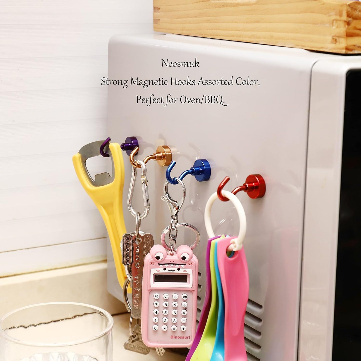 Neosmuk Magnetic Hooks,30lb+ Heavy Duty Earth Magnets with Hook for Refrigerator, Extra Strong Cruise Hook for Hanging, Magnetic Hanger for Cabins, Grill (Navy Blue,10 Pack)